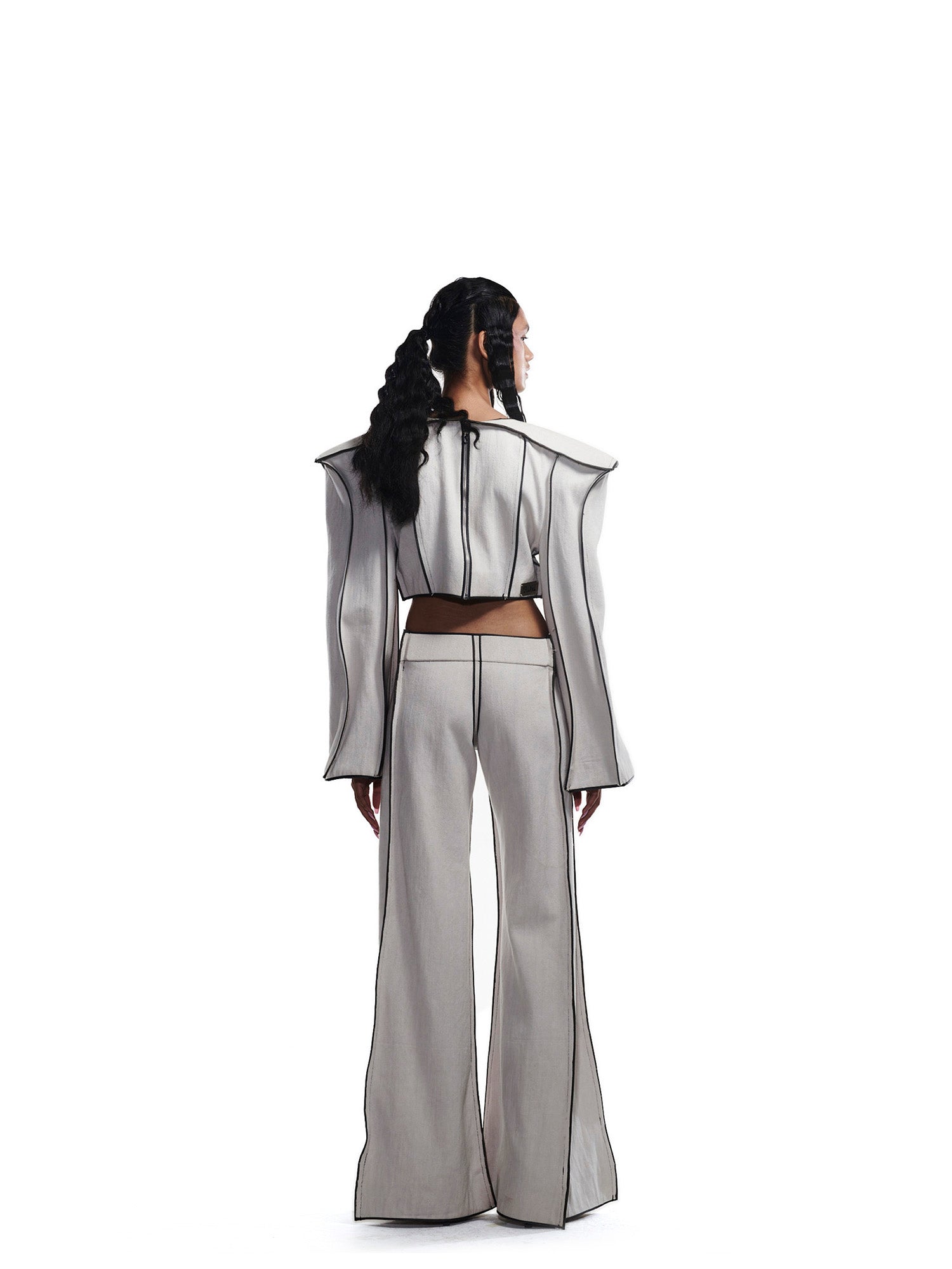 Handwoven grey structured co-ord set