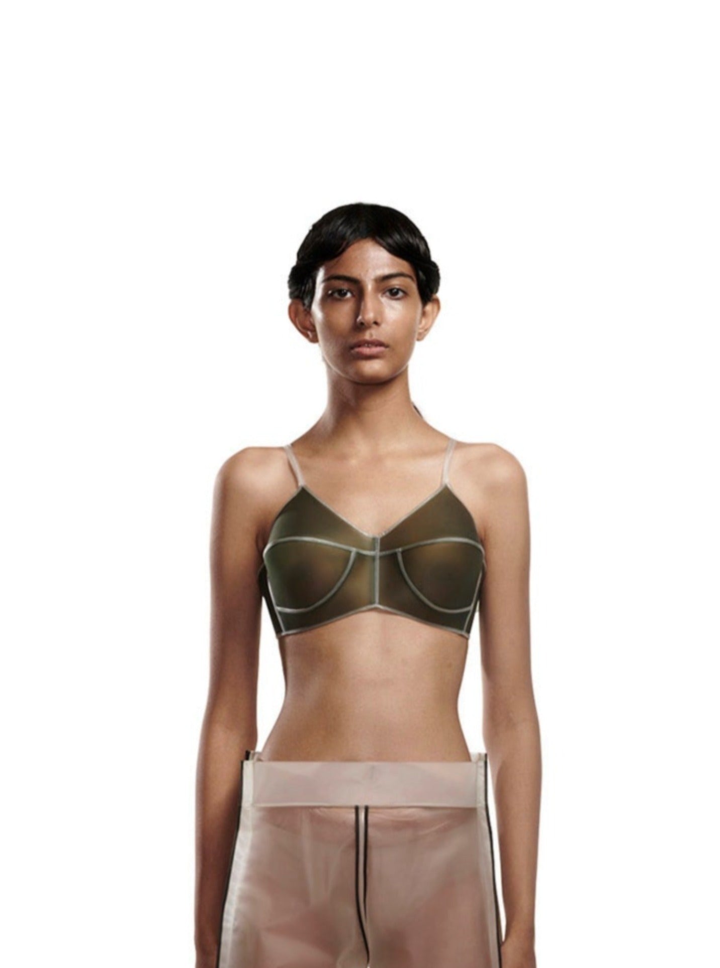 Green rubber madonna bralette