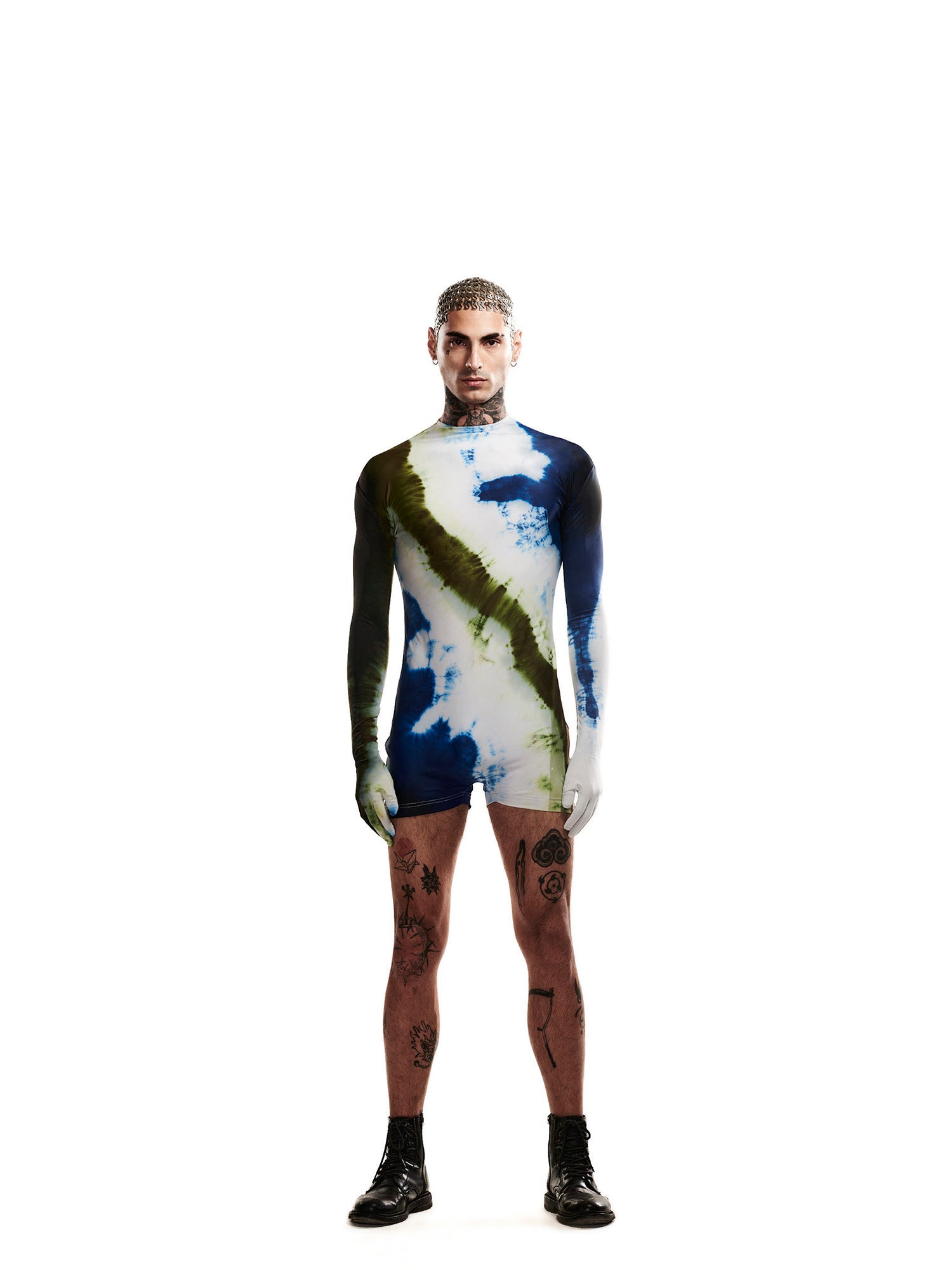 Gloved tie dye bodysuit