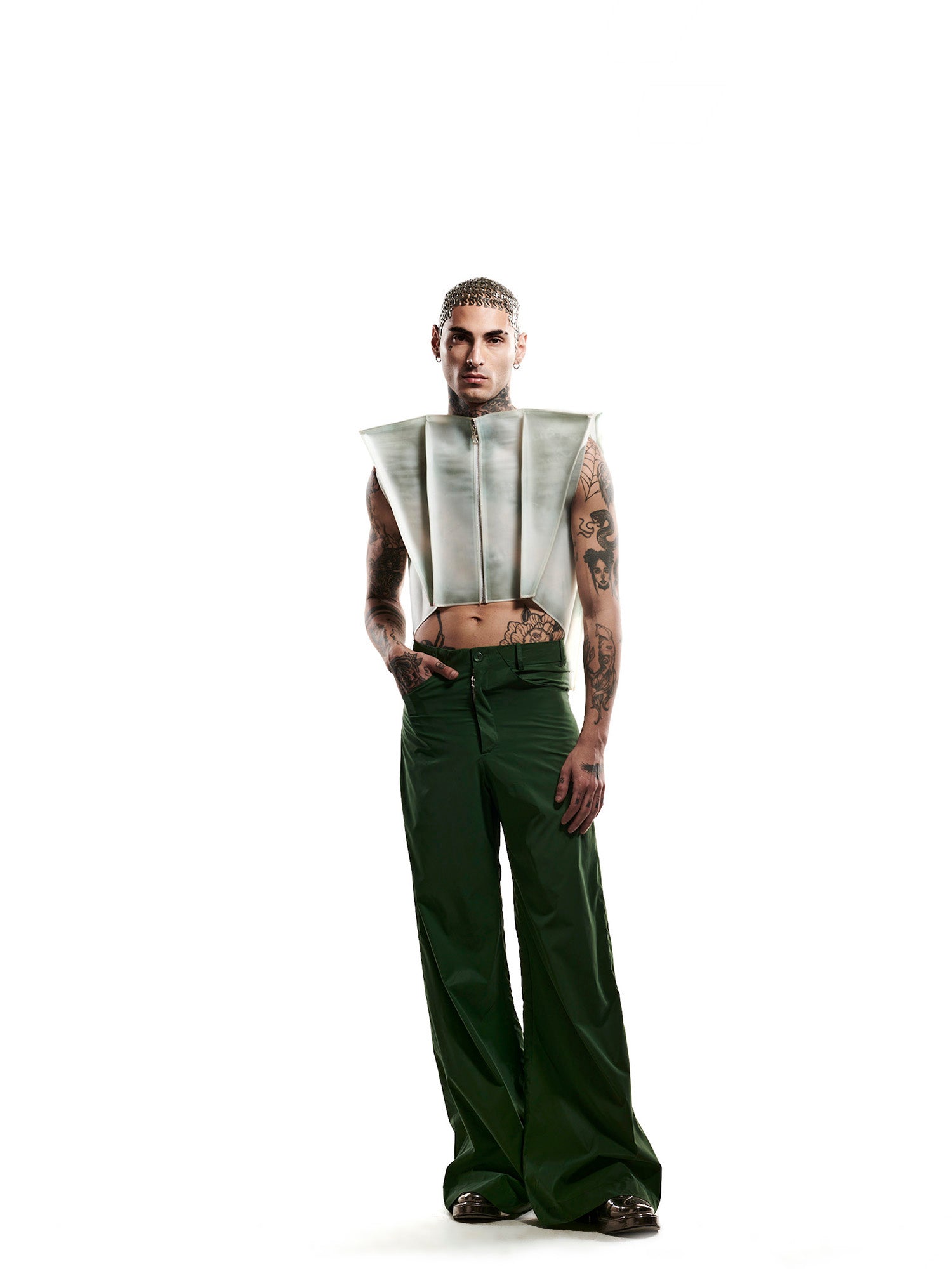 Green reflective pants