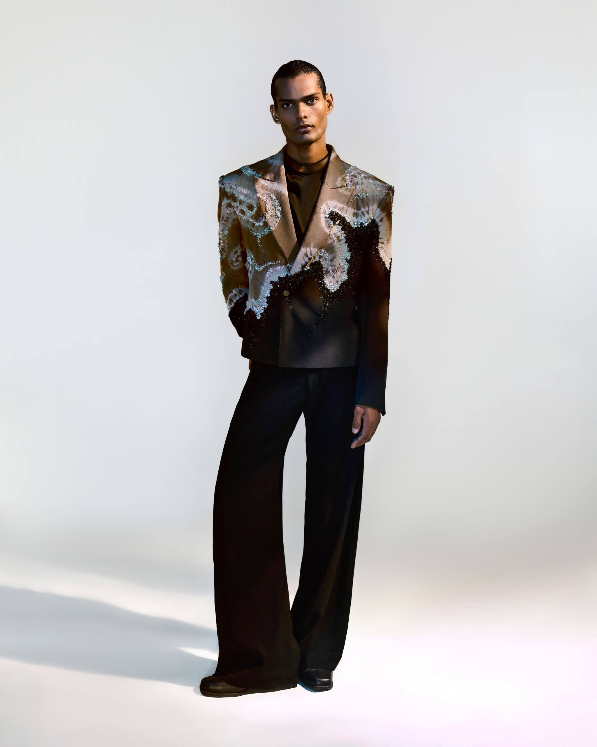 MULTI CRYSTALLED TIE DYE JACKET