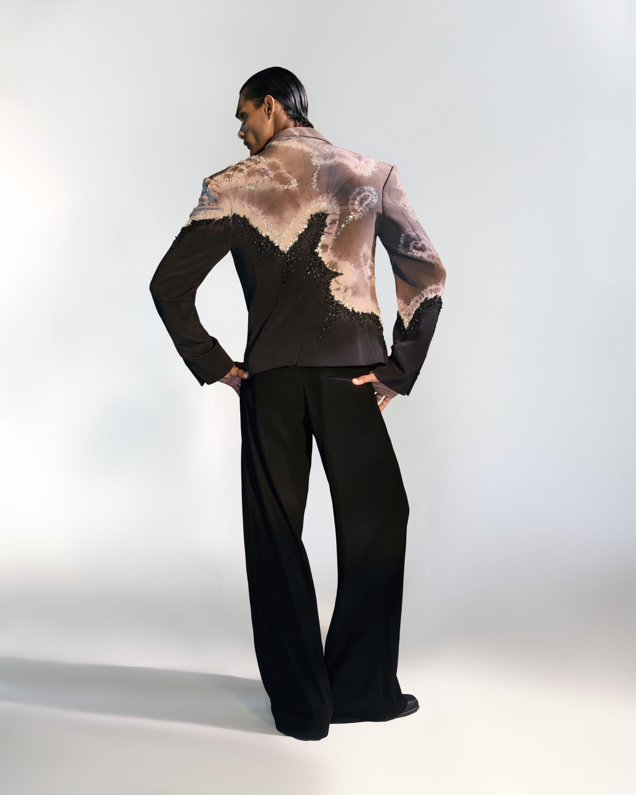 MULTI CRYSTALLED TIE DYE JACKET