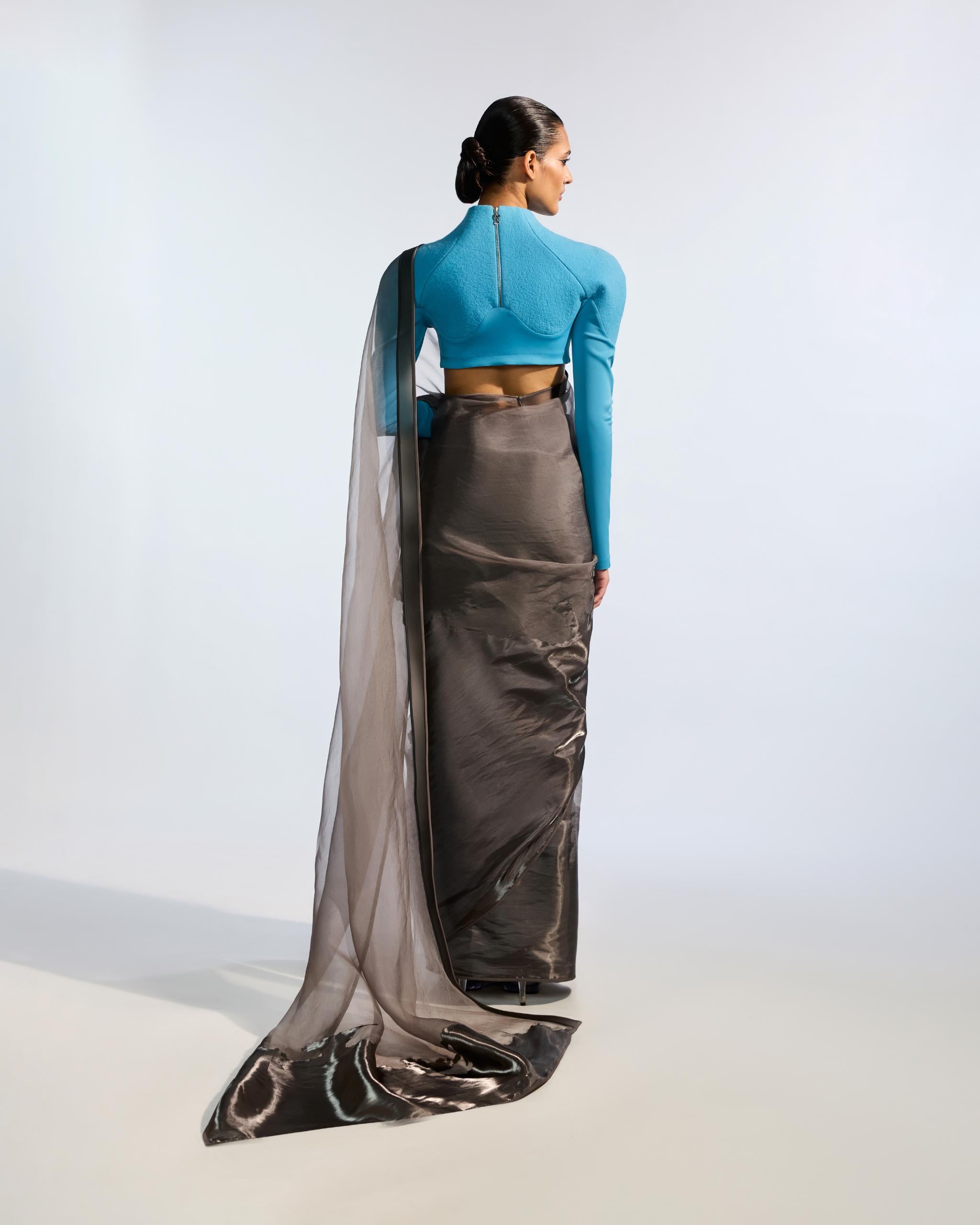 SHEER METALLIC SAREE