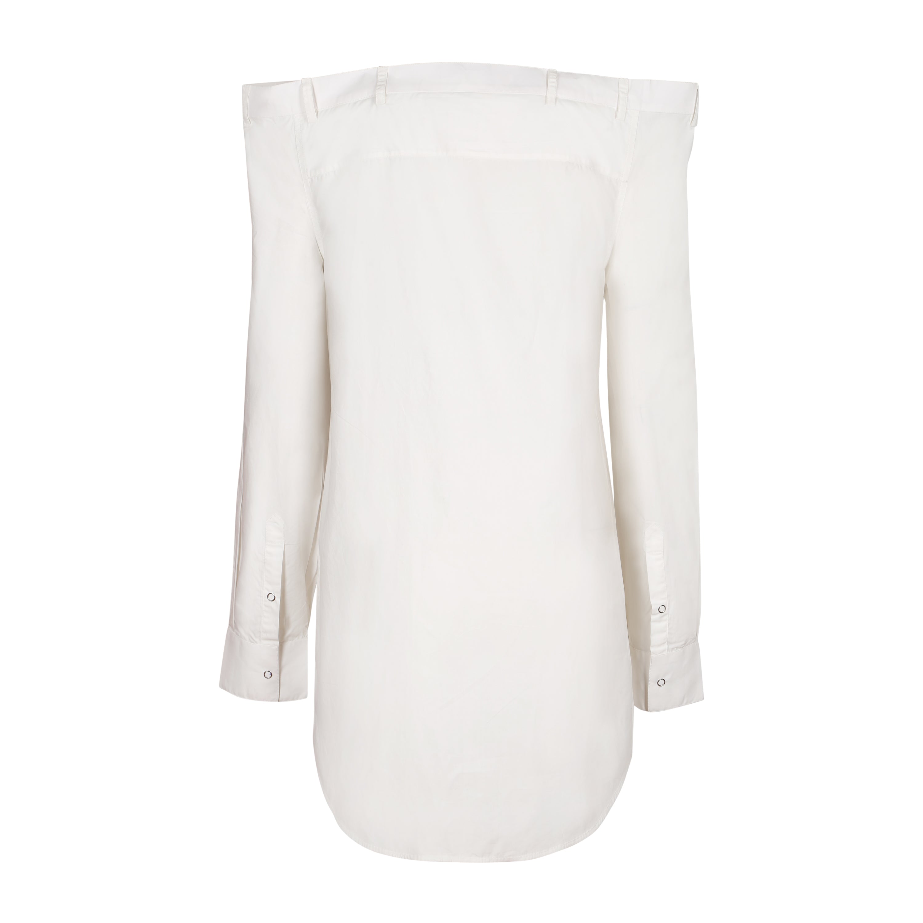 White Straight shoulder dress