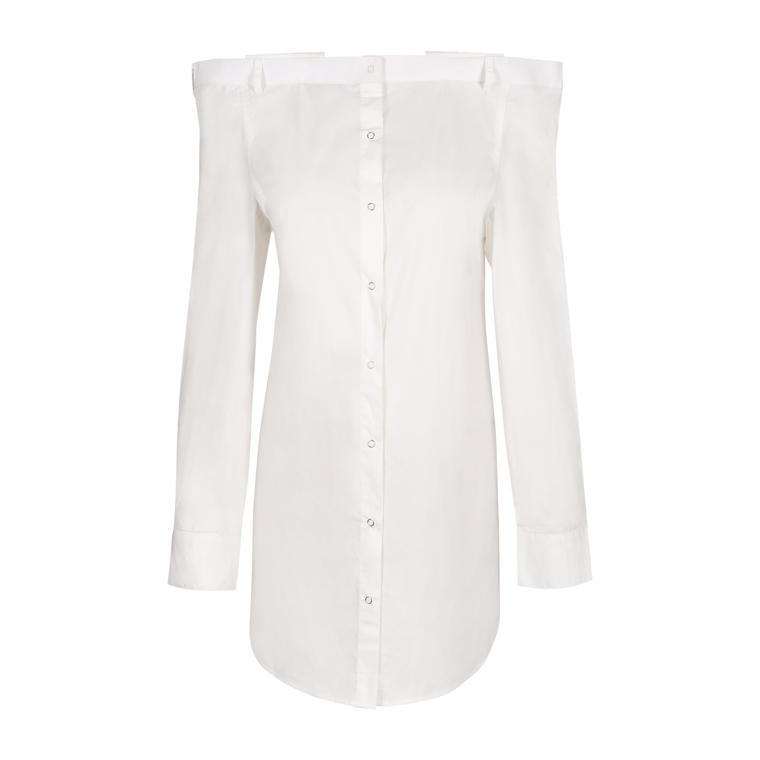 White Straight shoulder dress