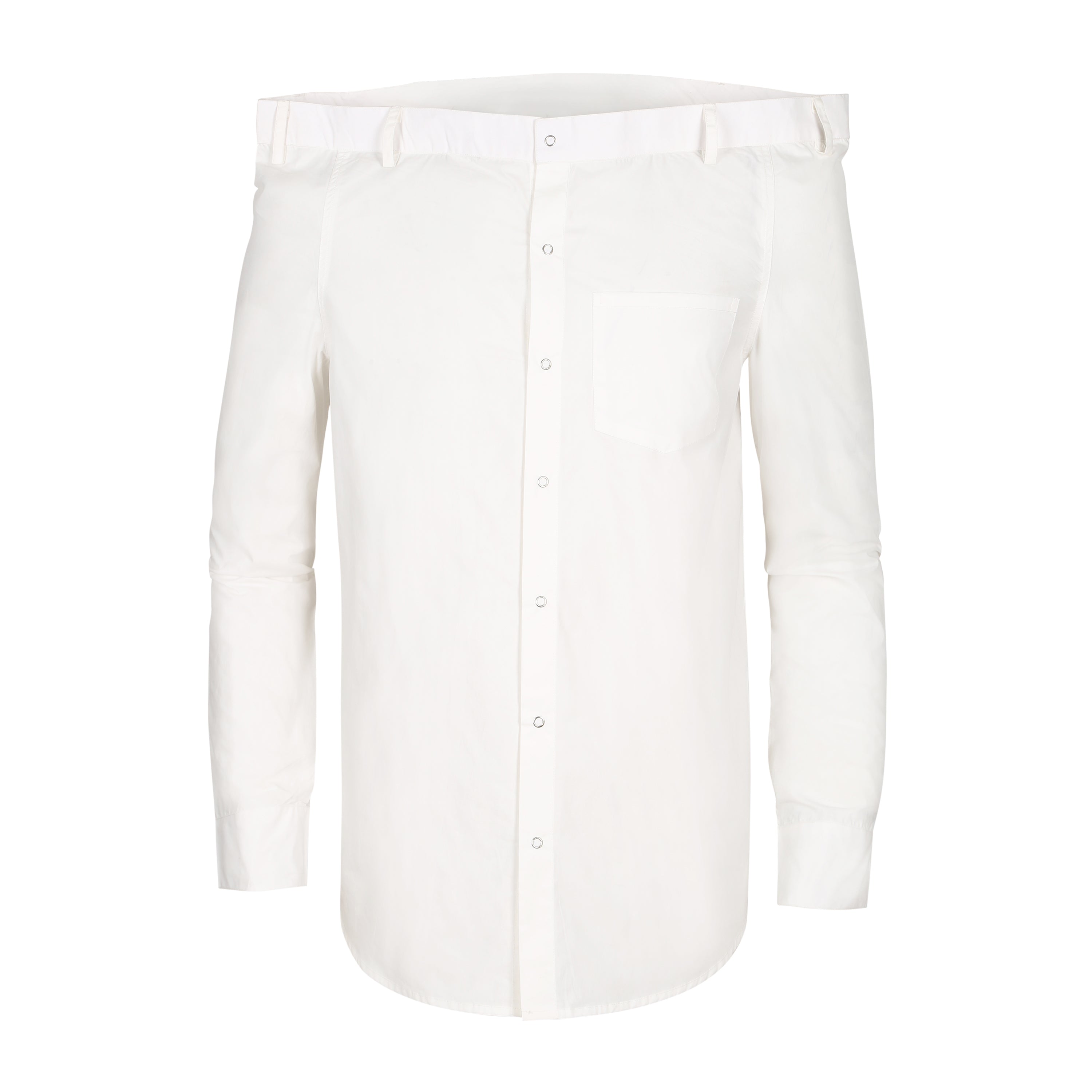 white straight shoulder shirt