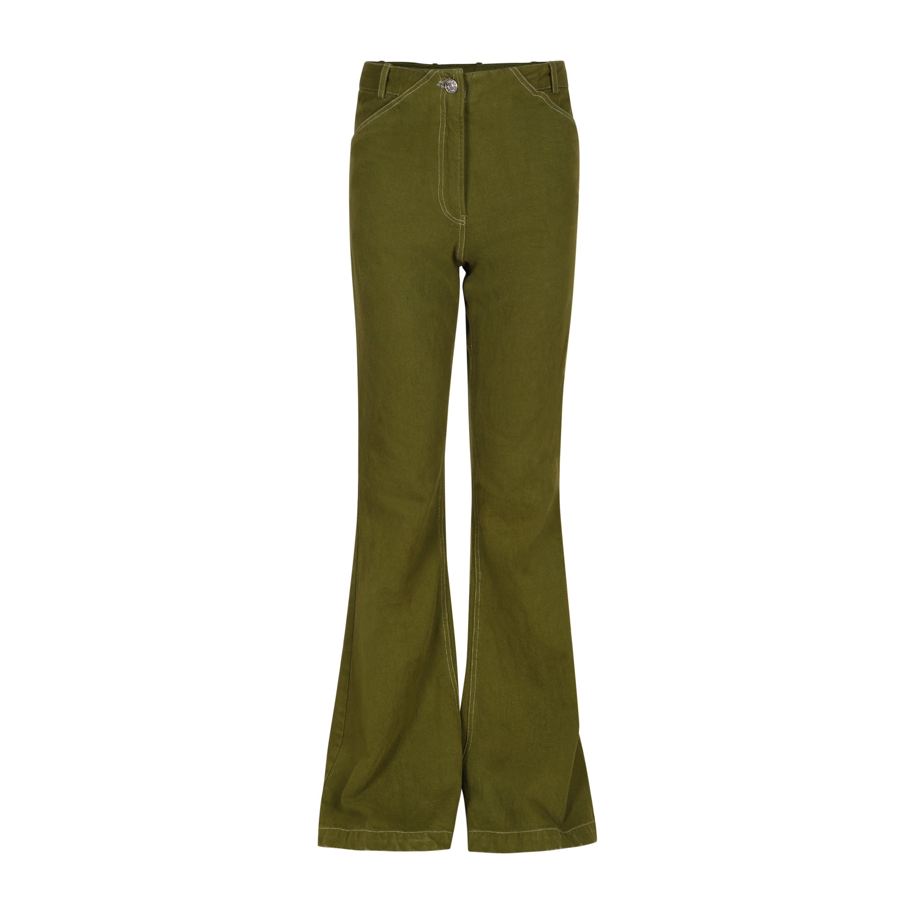 Moss green bell bottom pants