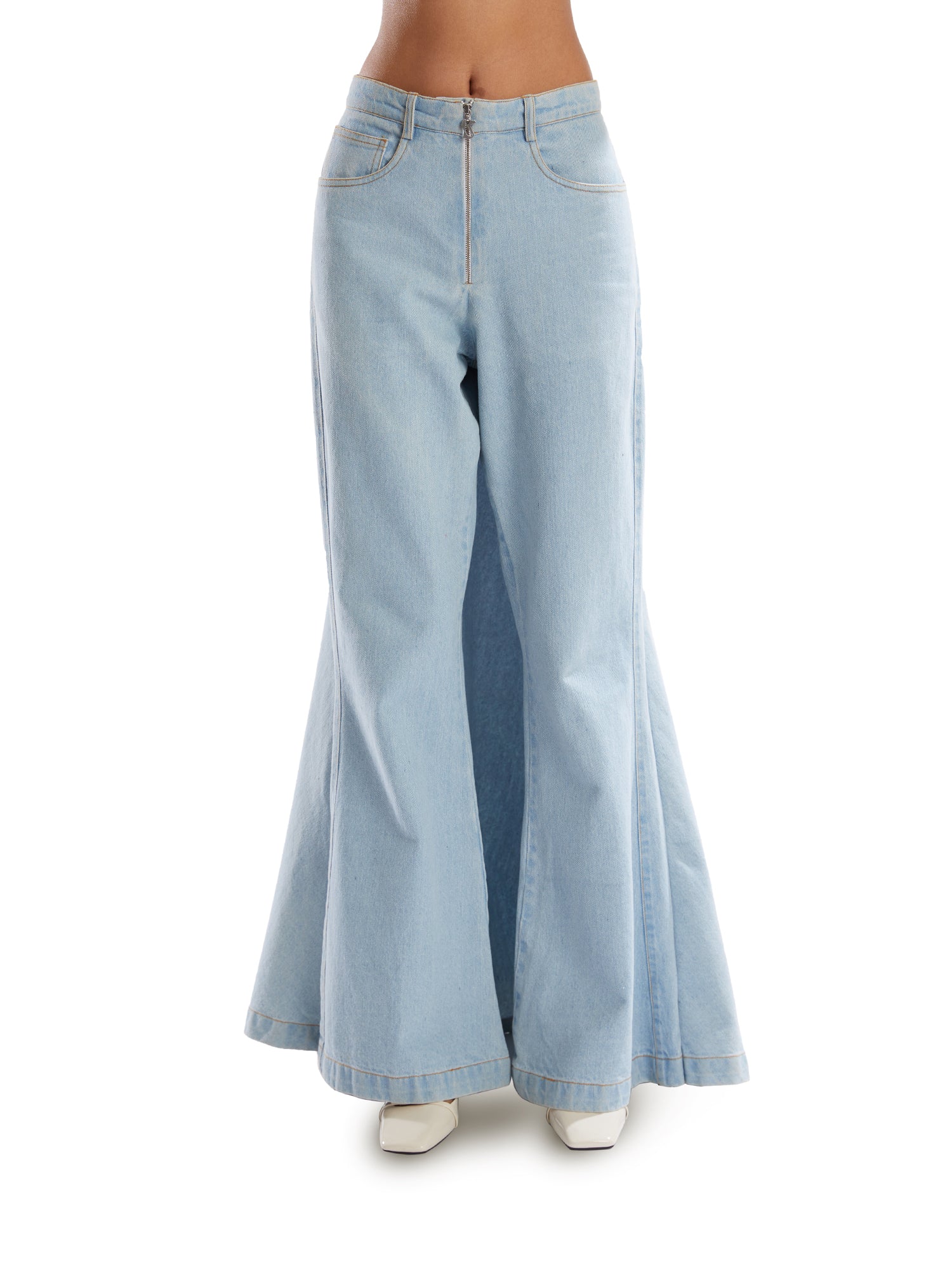 Blue denim skirt pants