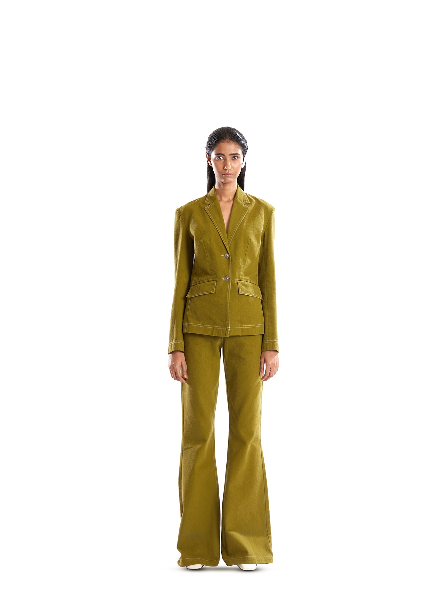 Moss green bell bottom pants