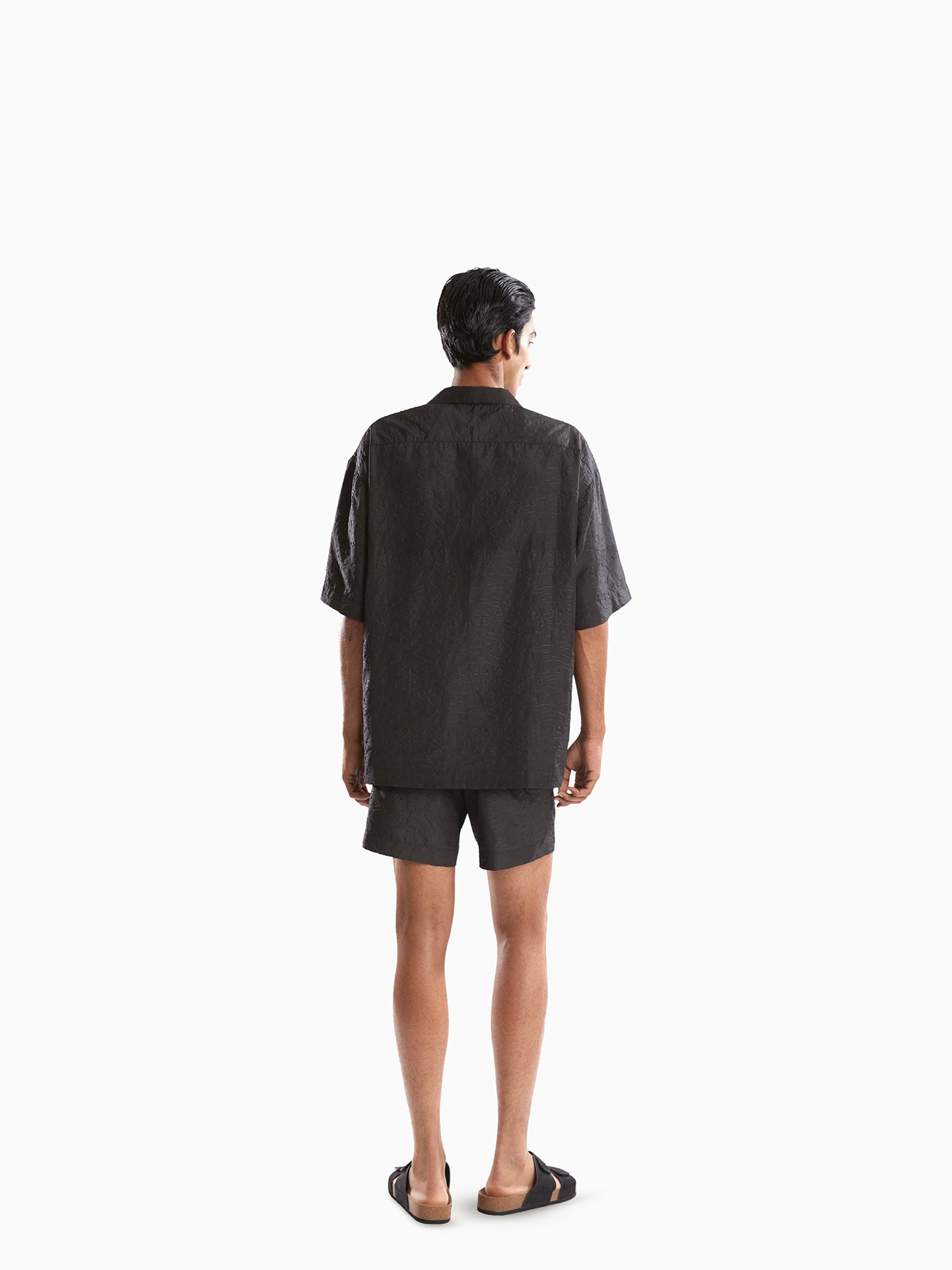 Black camp collor half sleeves shirt