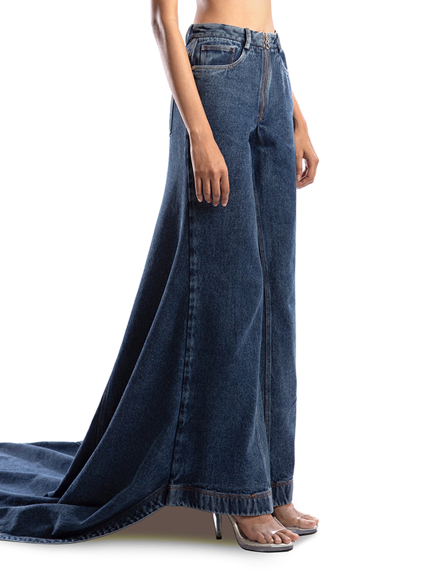 Denim train pants