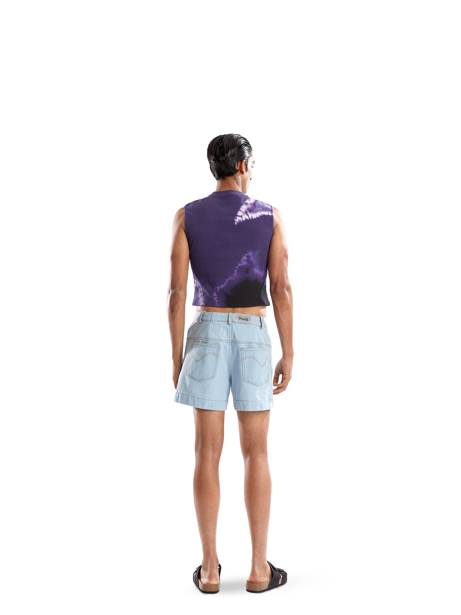 Blue denim shorts