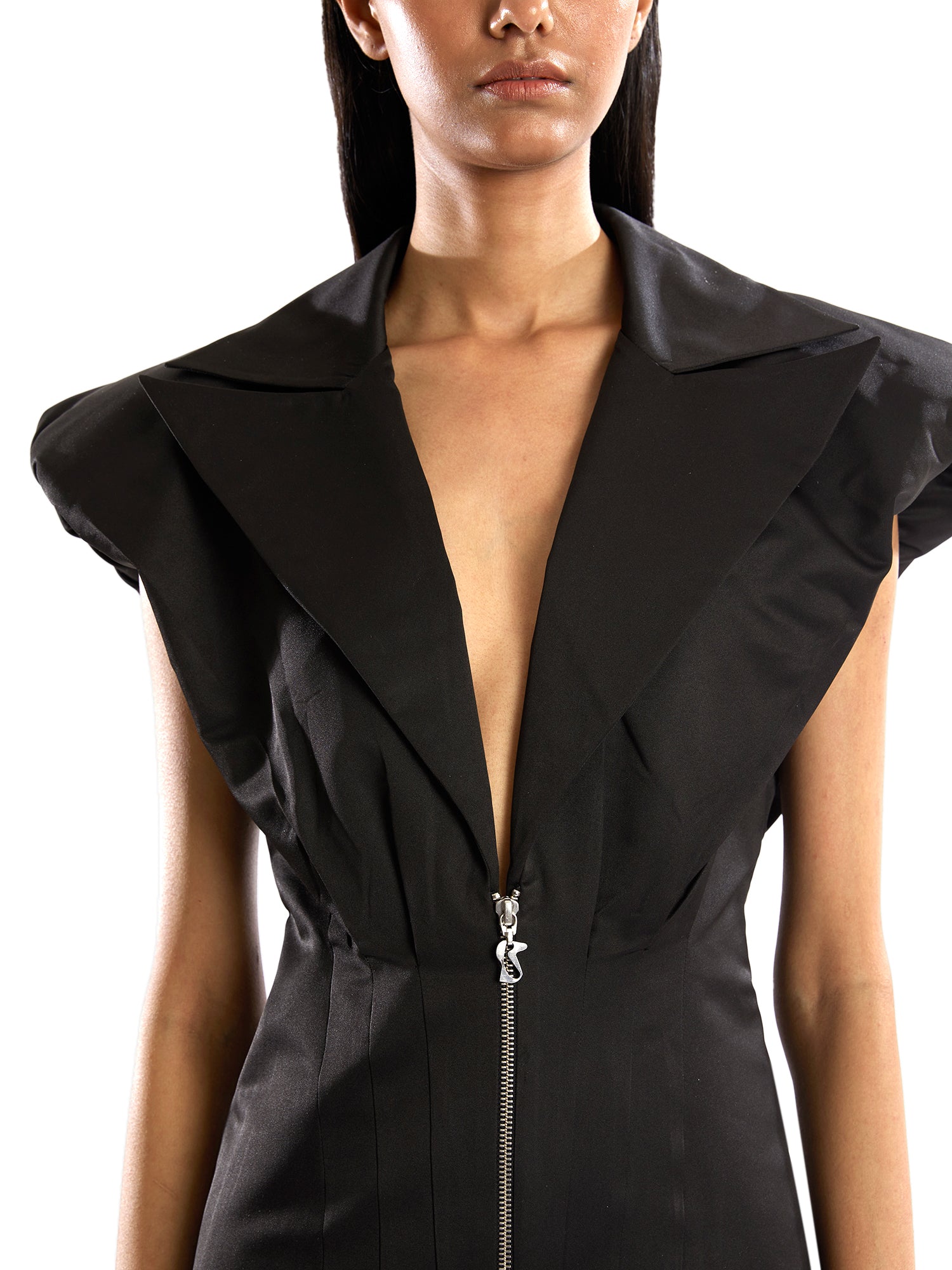 Power shoulder mini dress