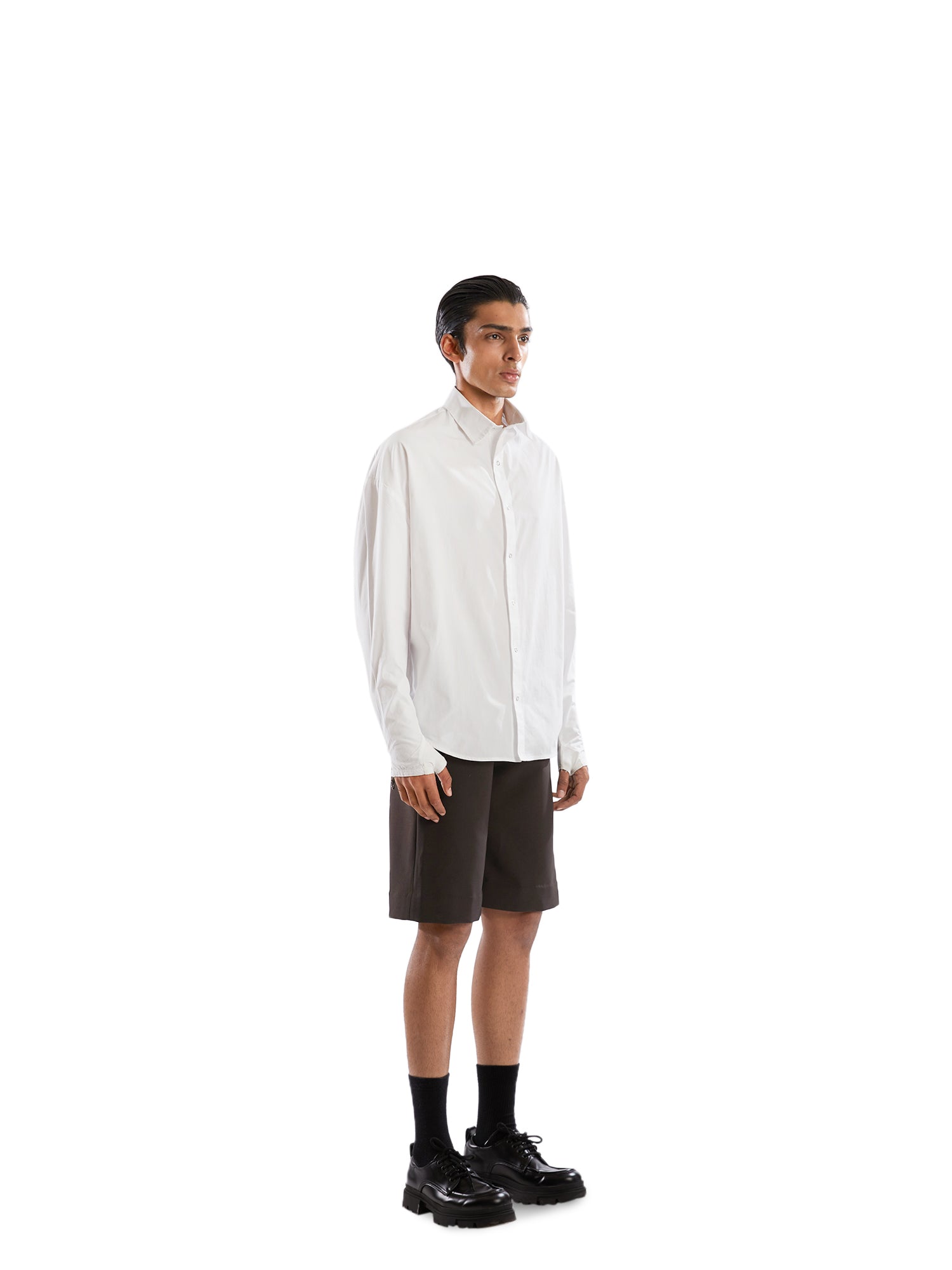 White oversized gloved shirt