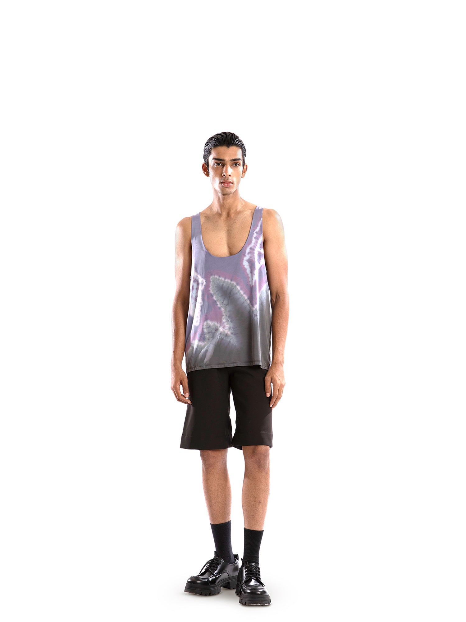 Purple tie dye vest