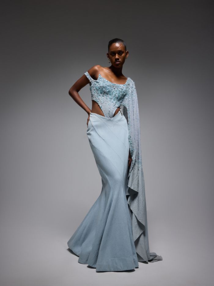 BLUE VEIL SCULPTED SET