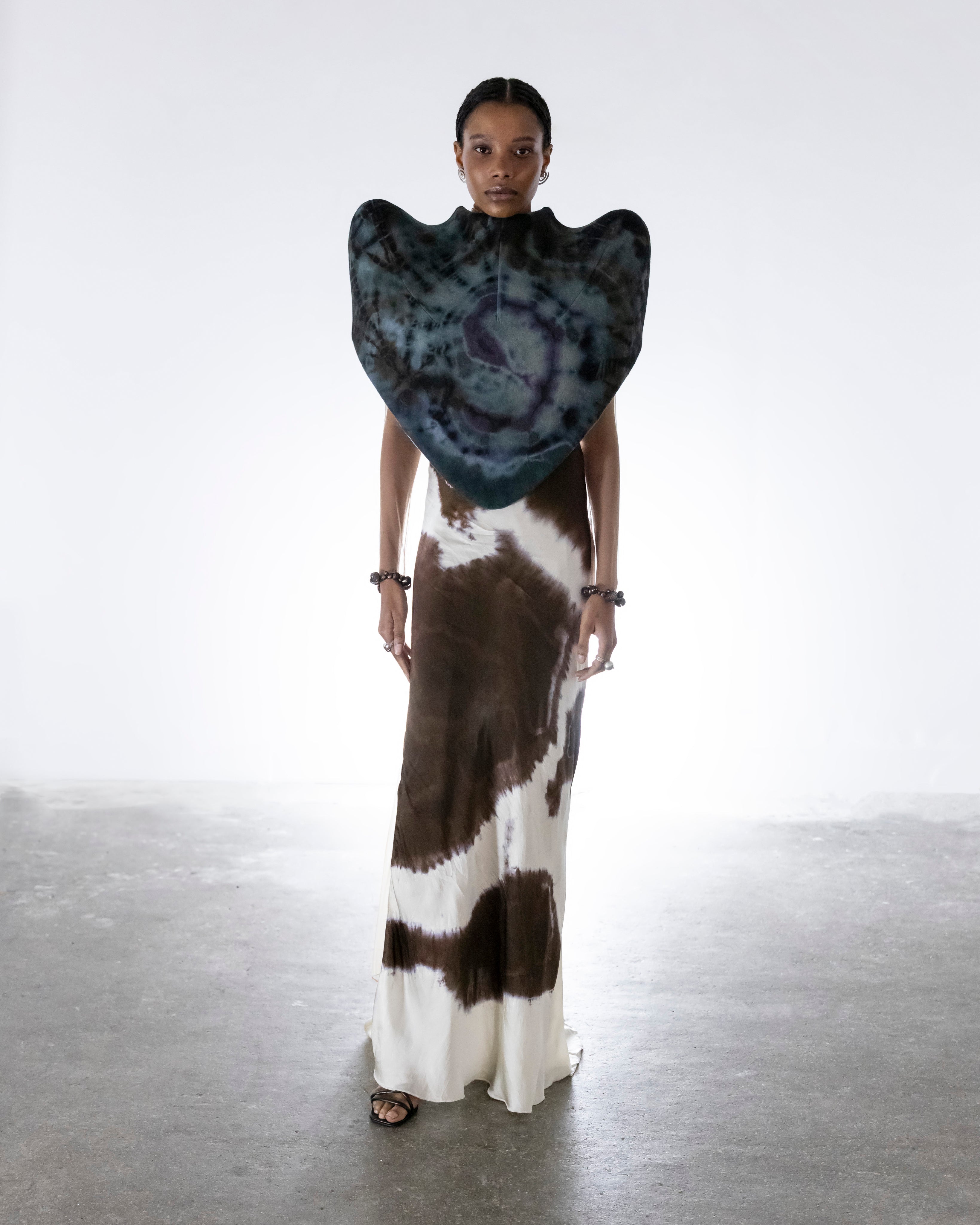 tie dye slip dress silk Suri Maxi Slip Dress In Blue Tie Dye