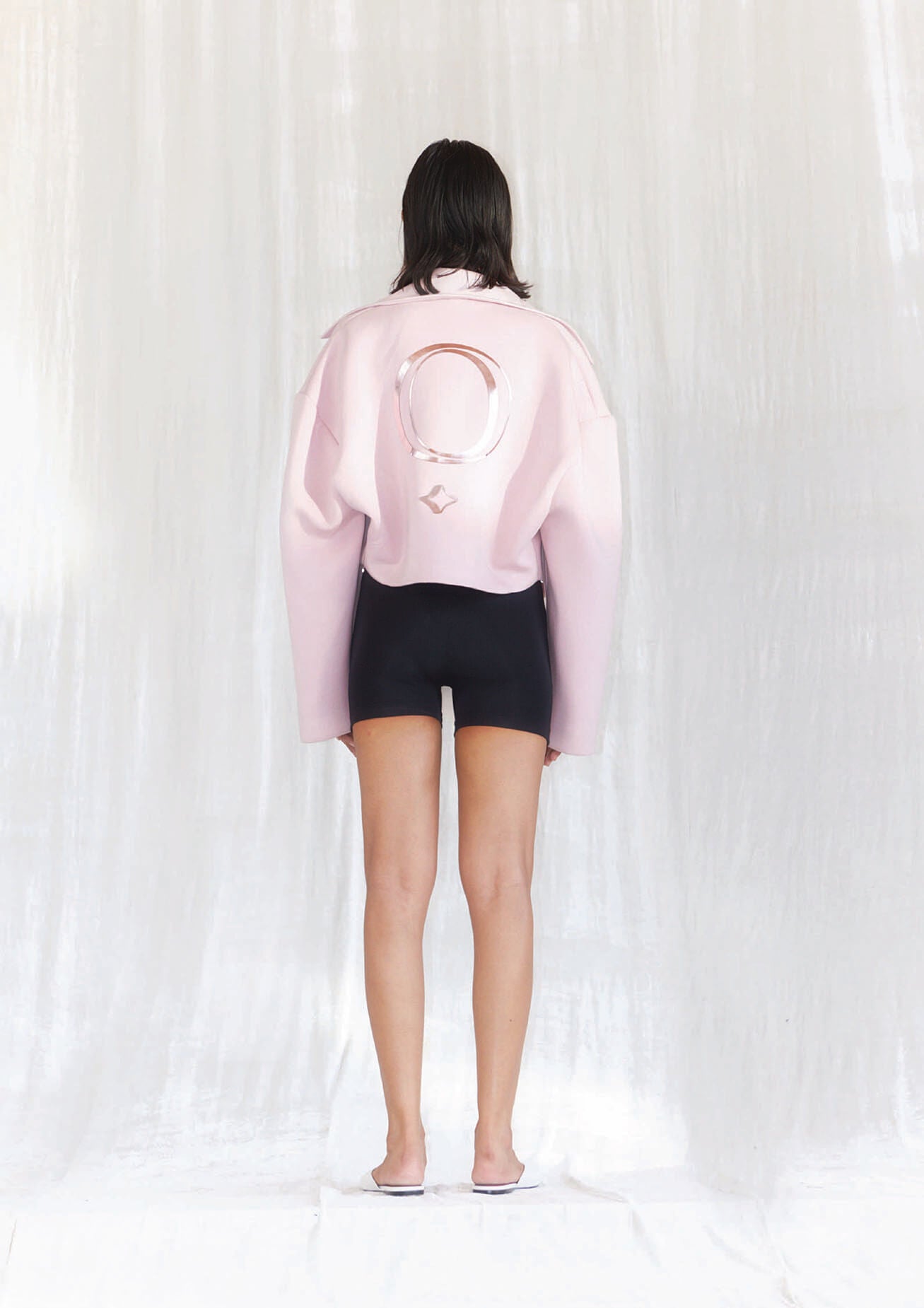 Cropped pink blazer