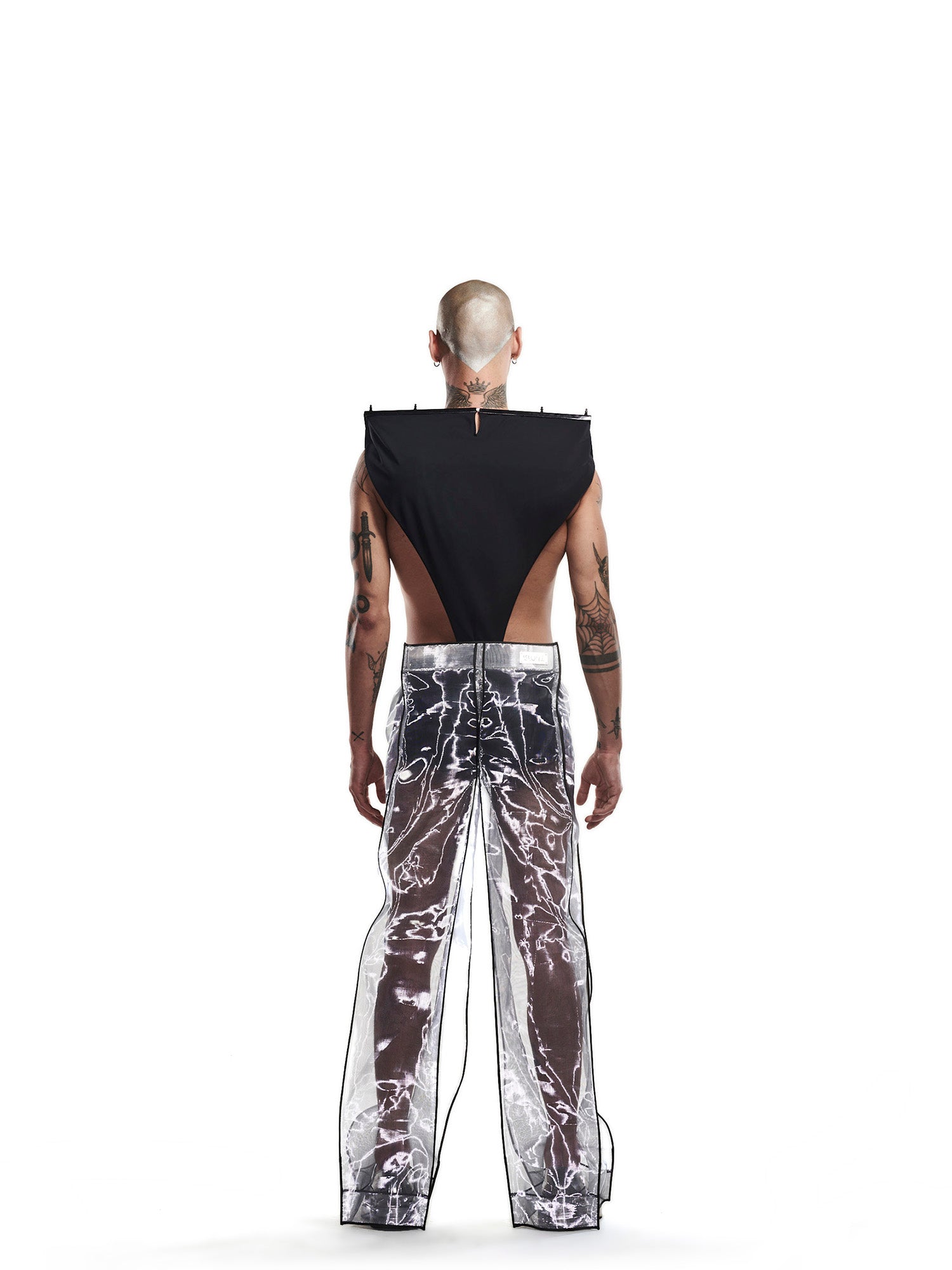Sculpted leotard with shoulder plate