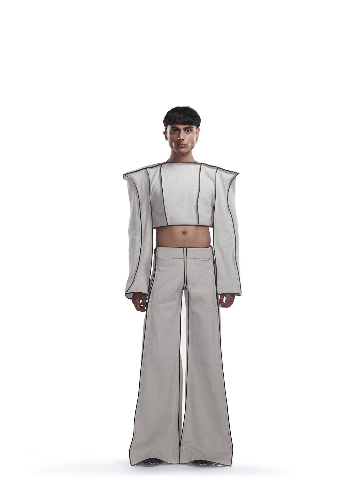 Handwoven grey structured co-ord set