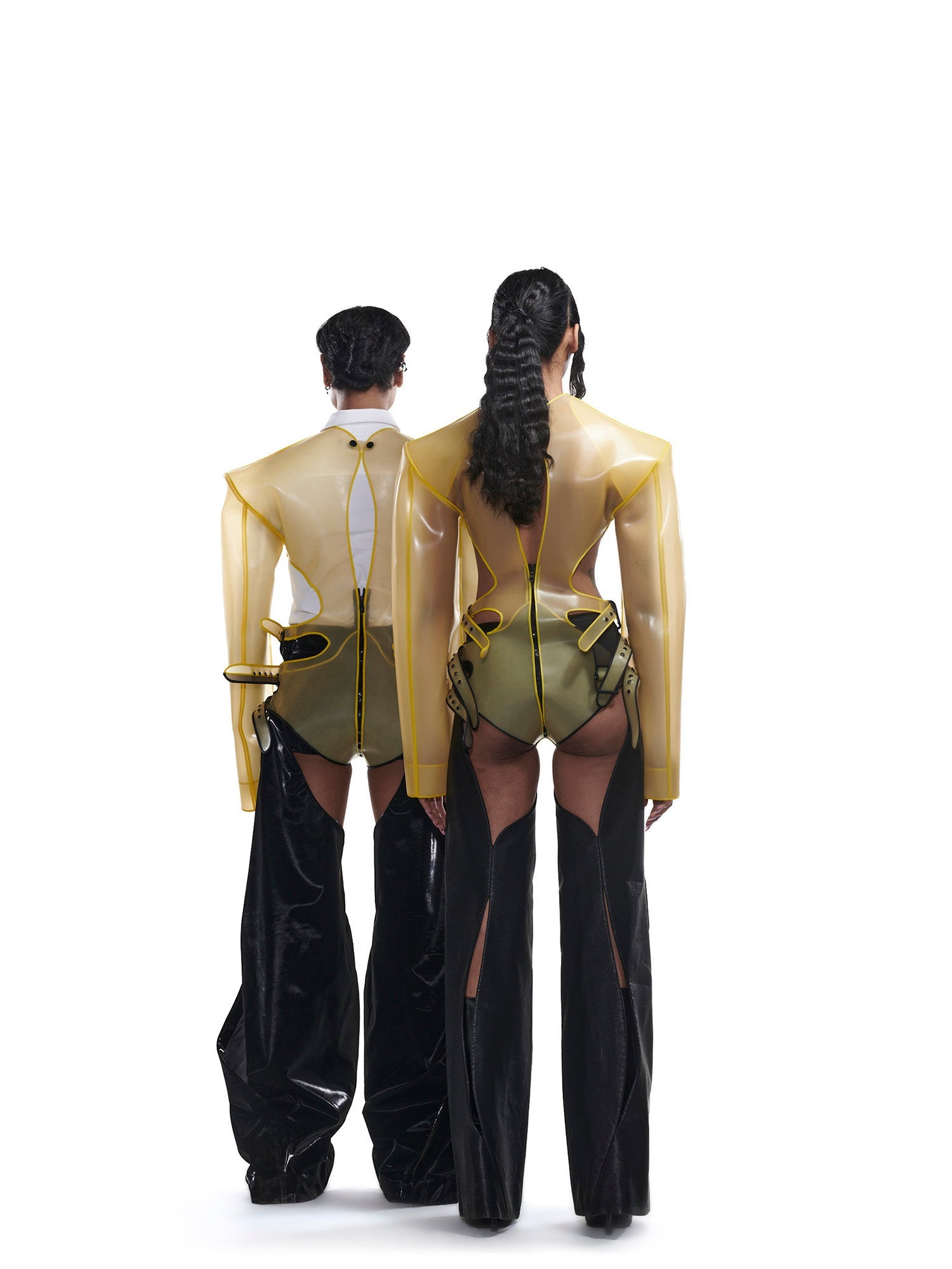 Yellow rubber leotard jacket