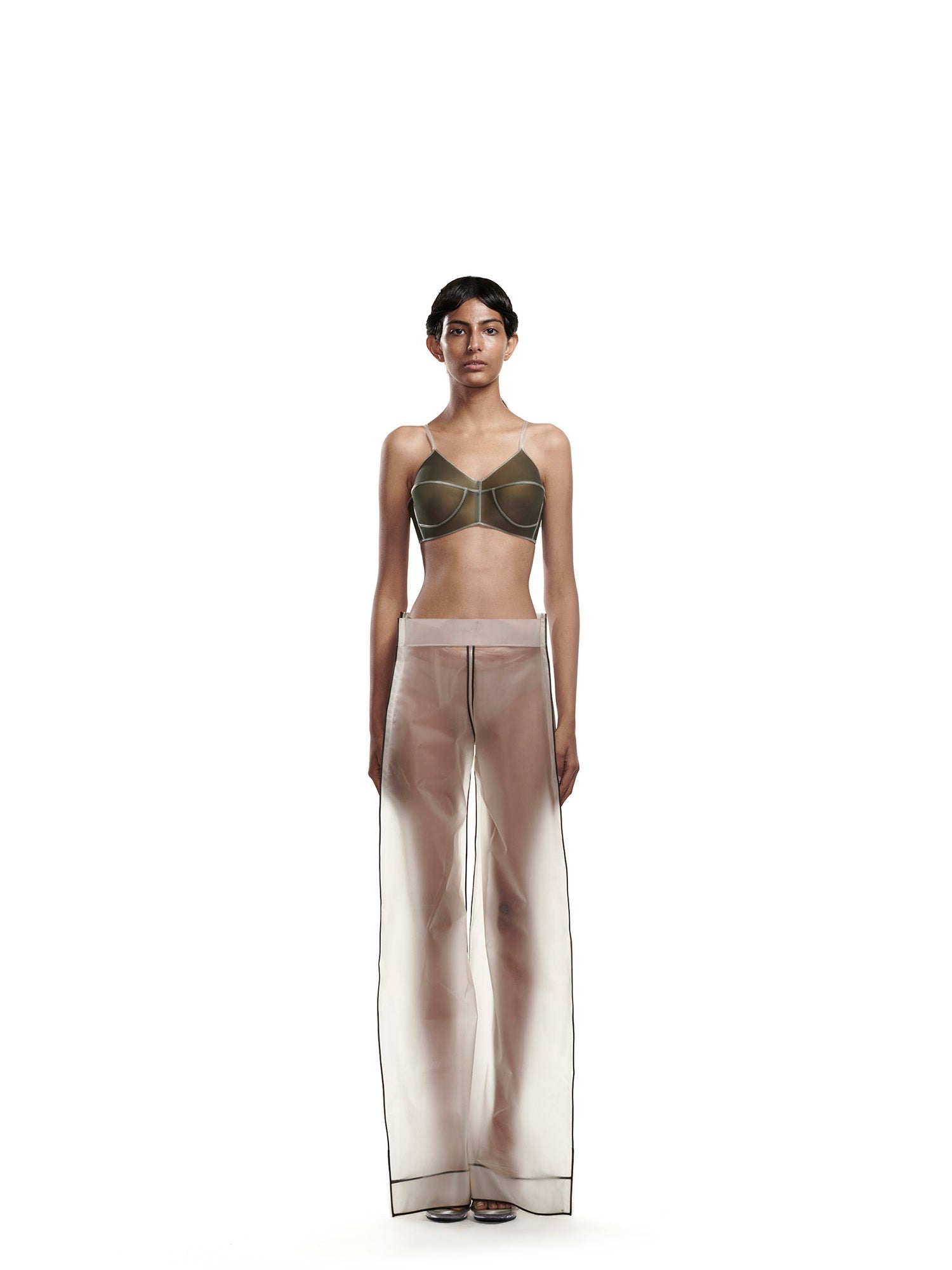 Green rubber madonna bralette