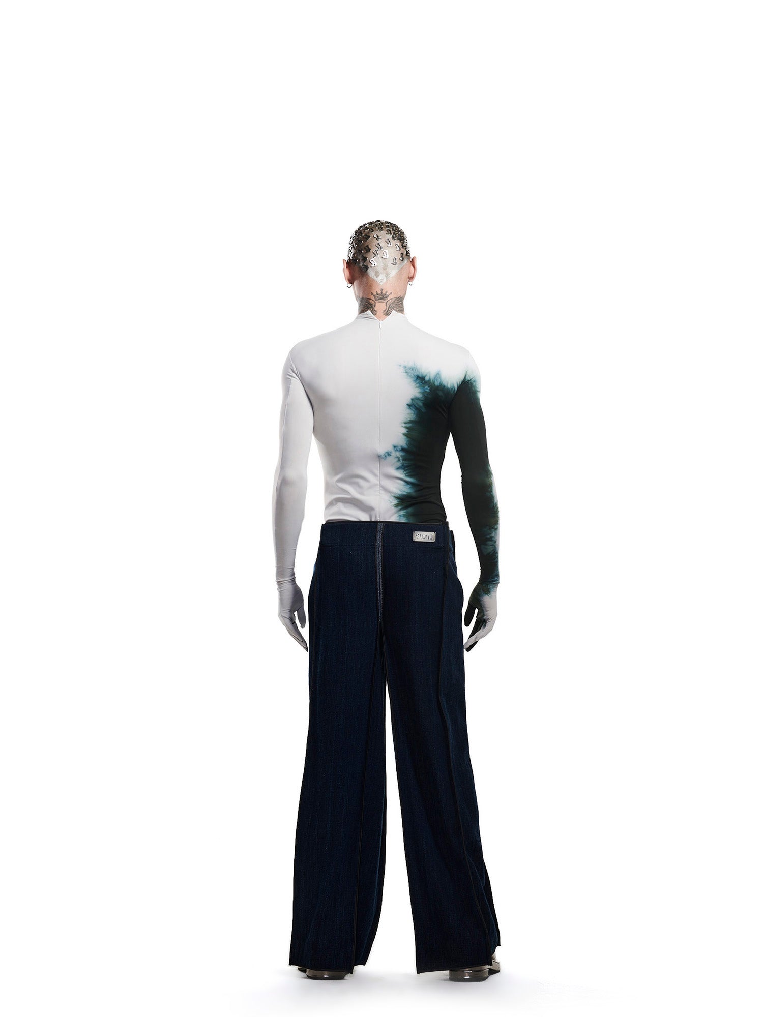 Structured denim pants