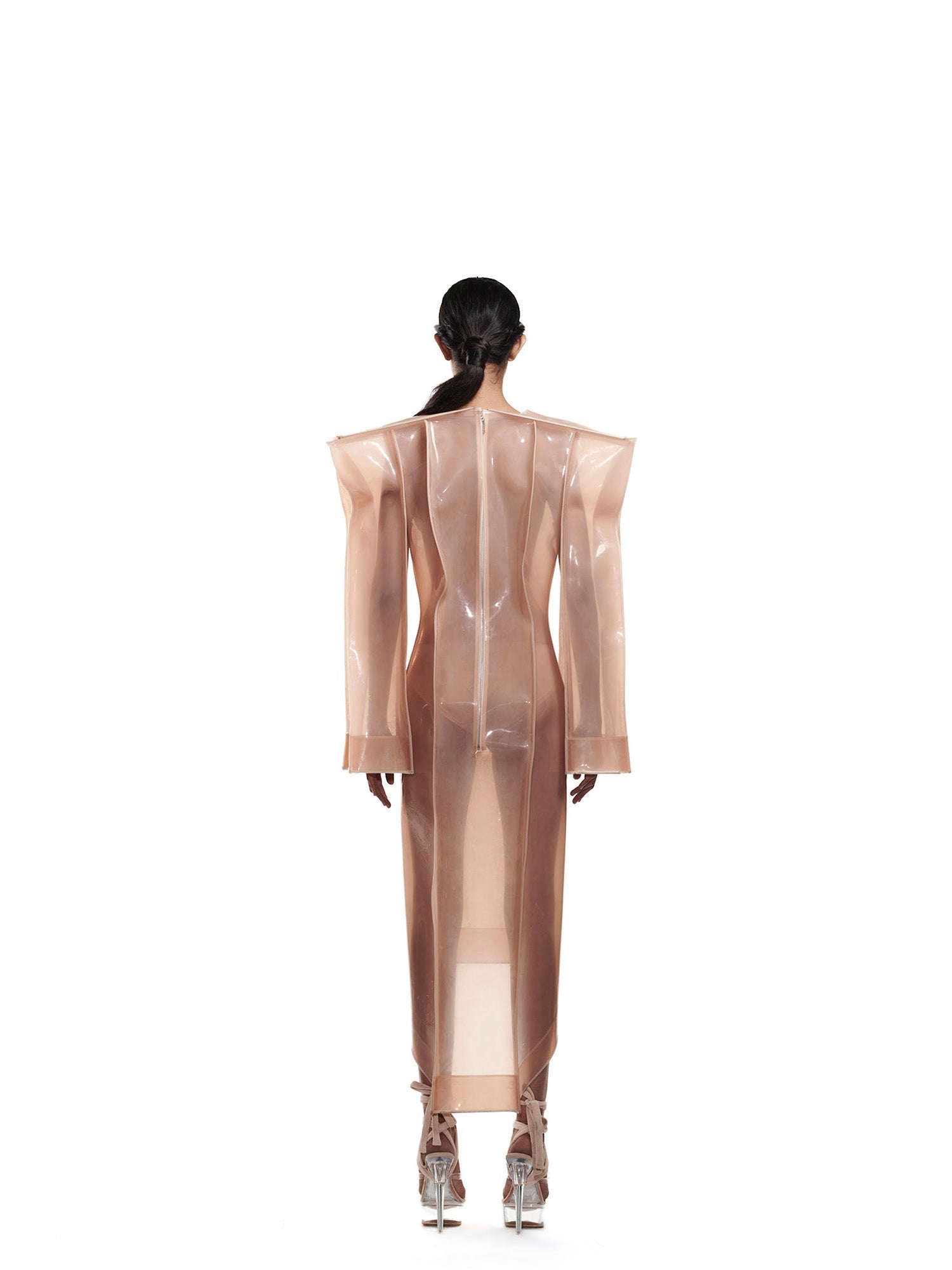 Nude rubber sculpted dress