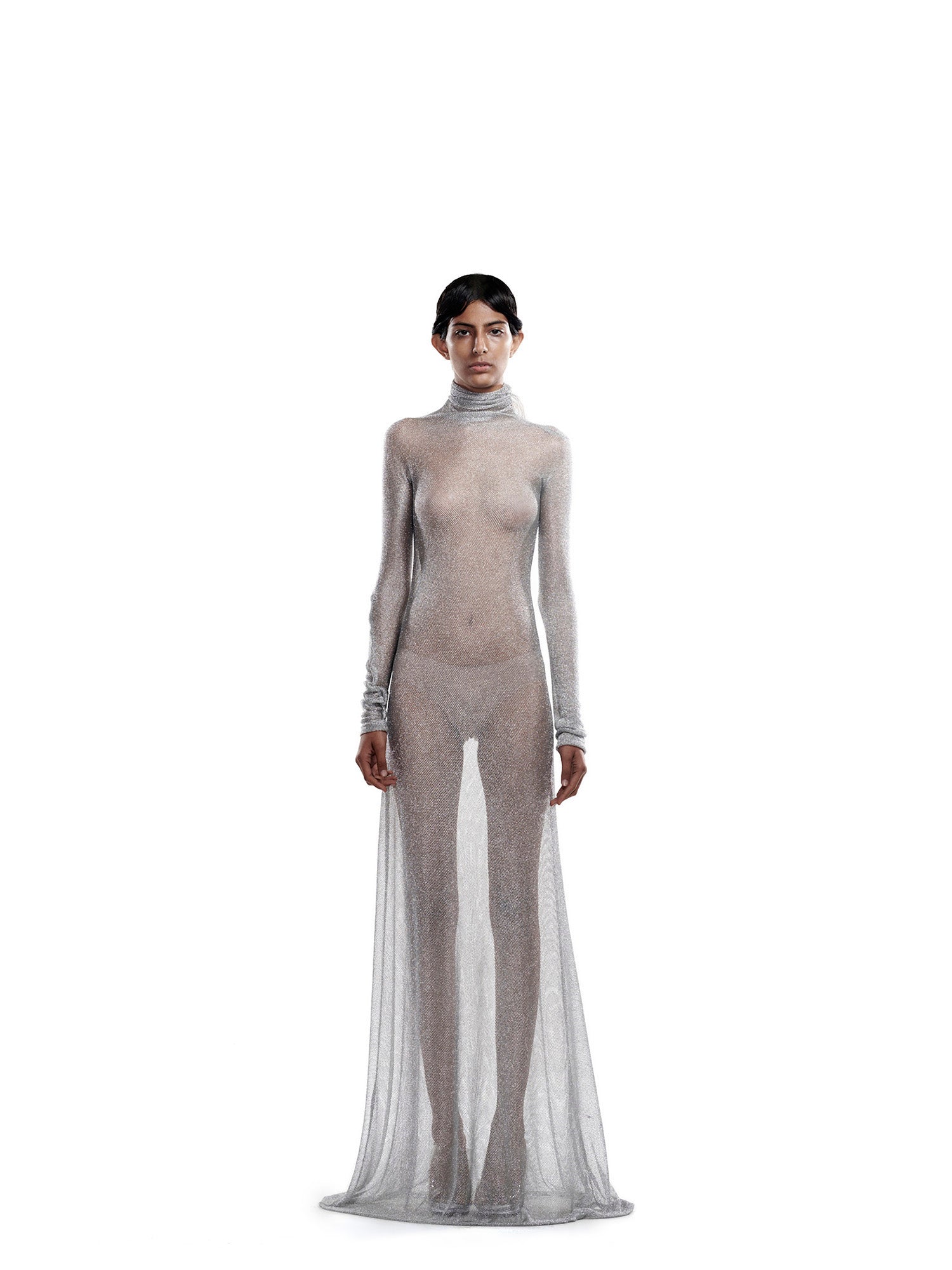 Silver mesh dress