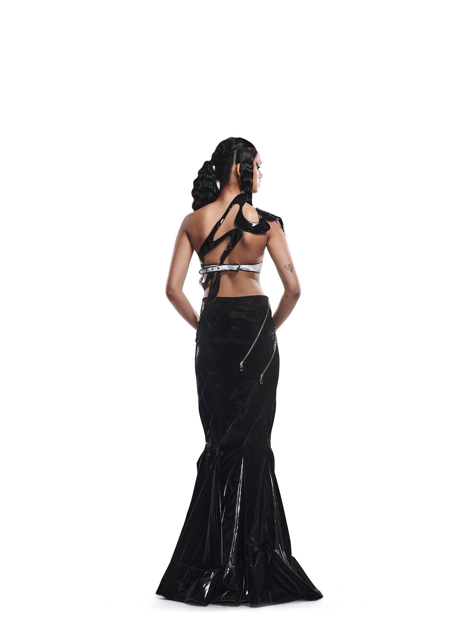 Tulle mesh bralette with liquid patch