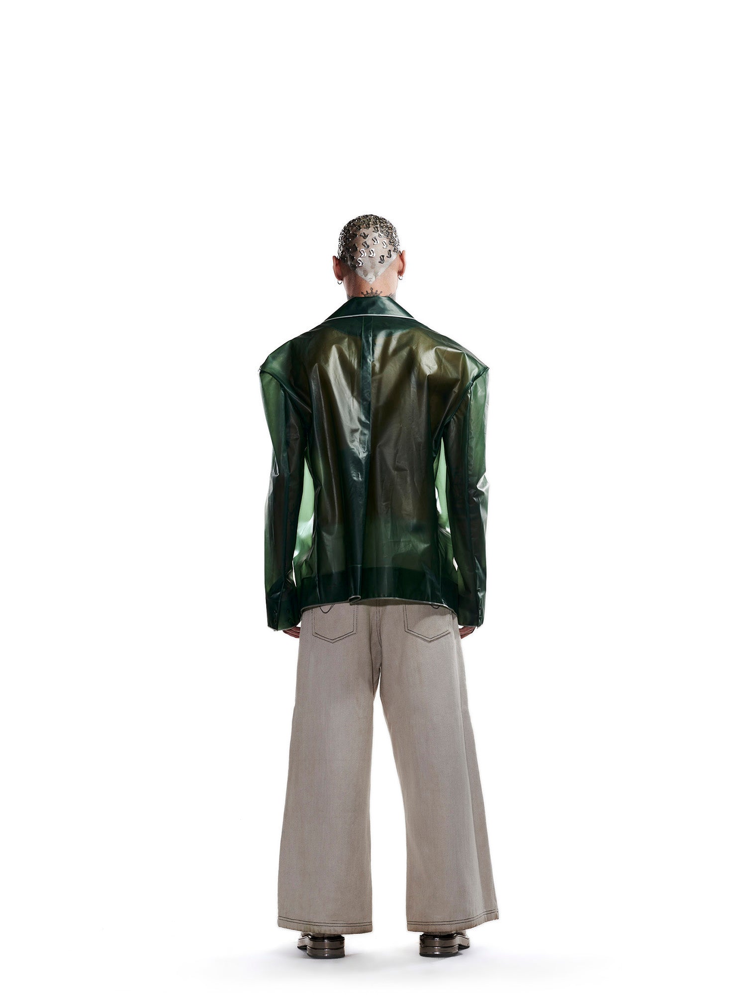 Translucent green rubber jacket
