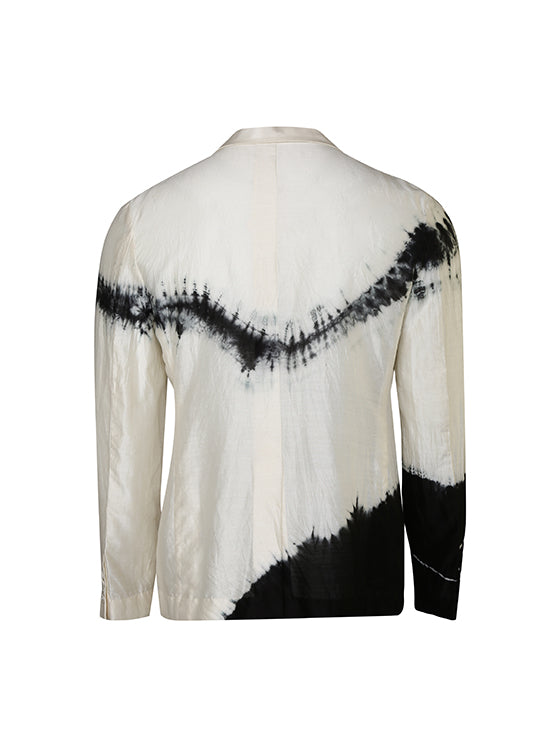Double breasted tie-dye button down shirt