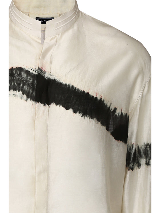 Classic tie-dye stripe button down shirt