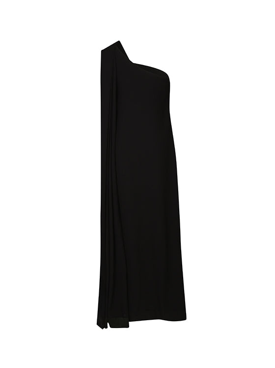 Black one shoulder gown