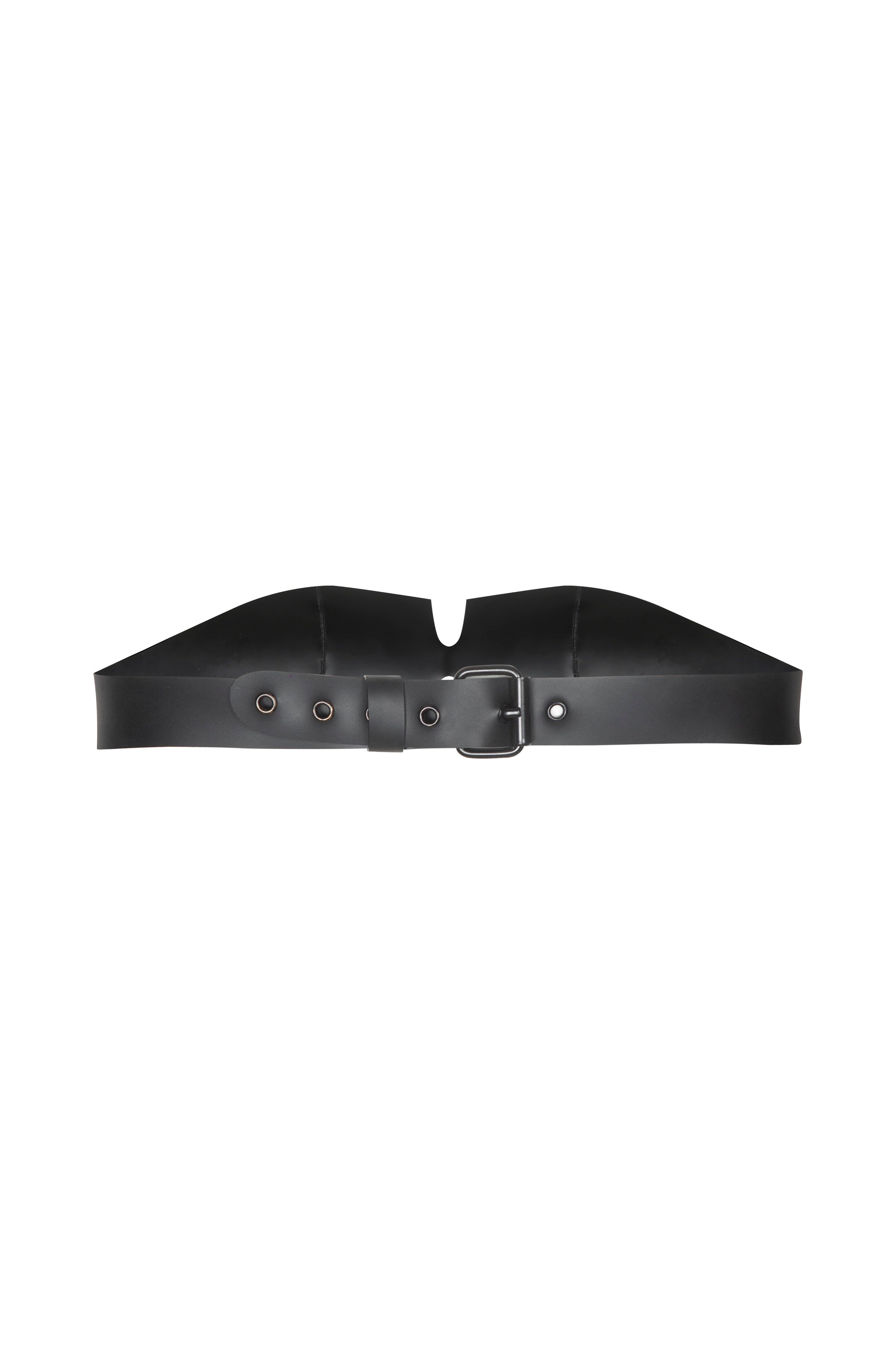 Black rubber strapless bralette