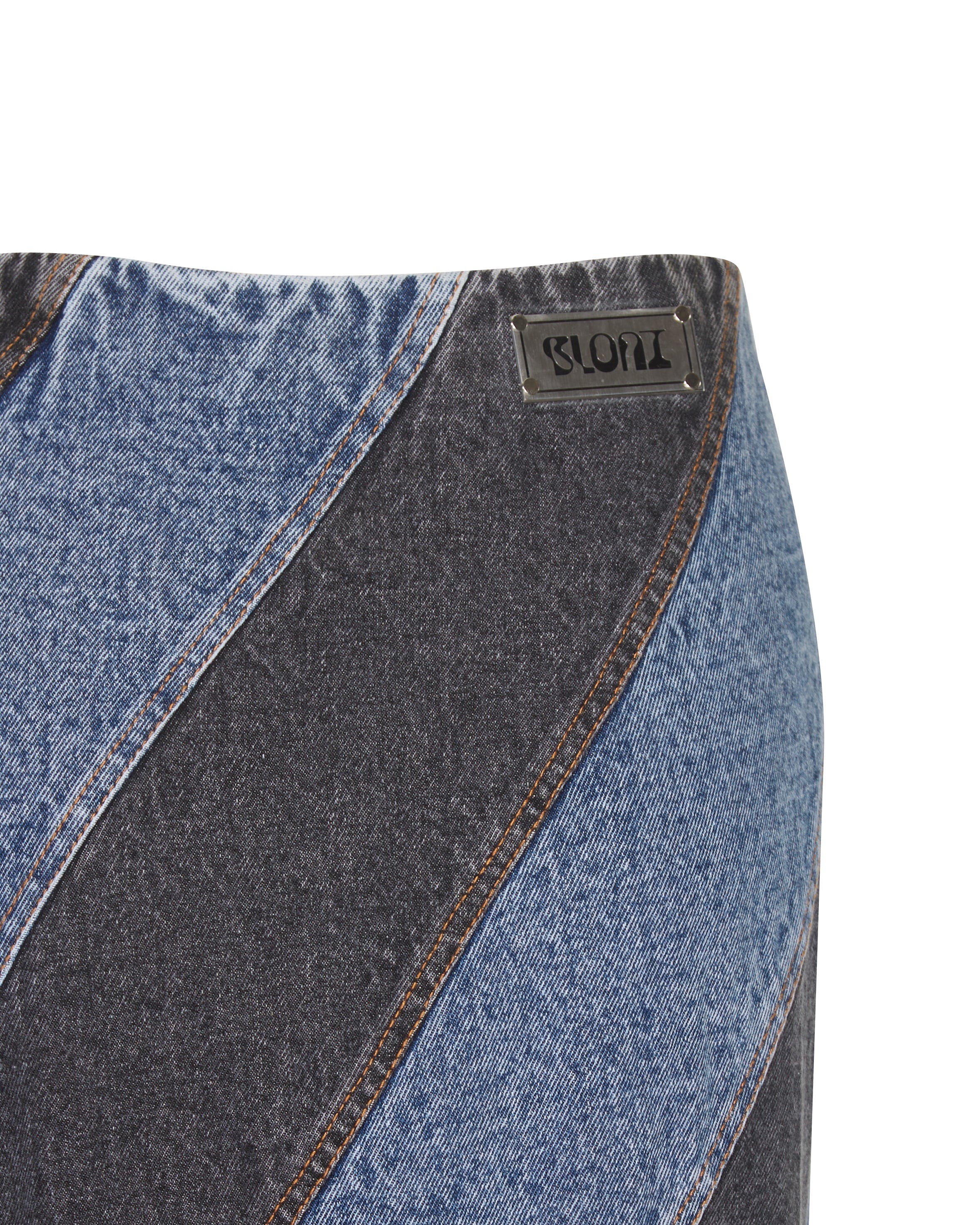Black & blue mermaid denim skirt