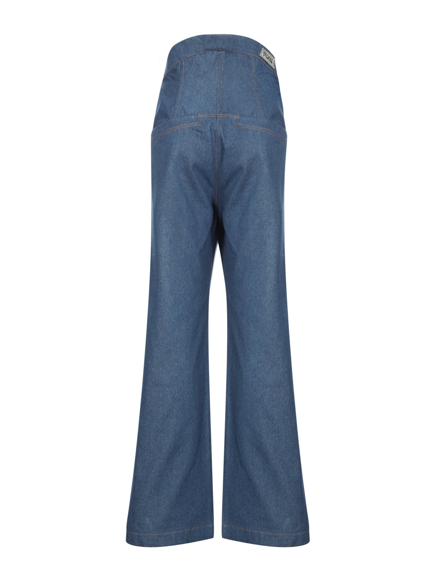 Denim drop waist pants