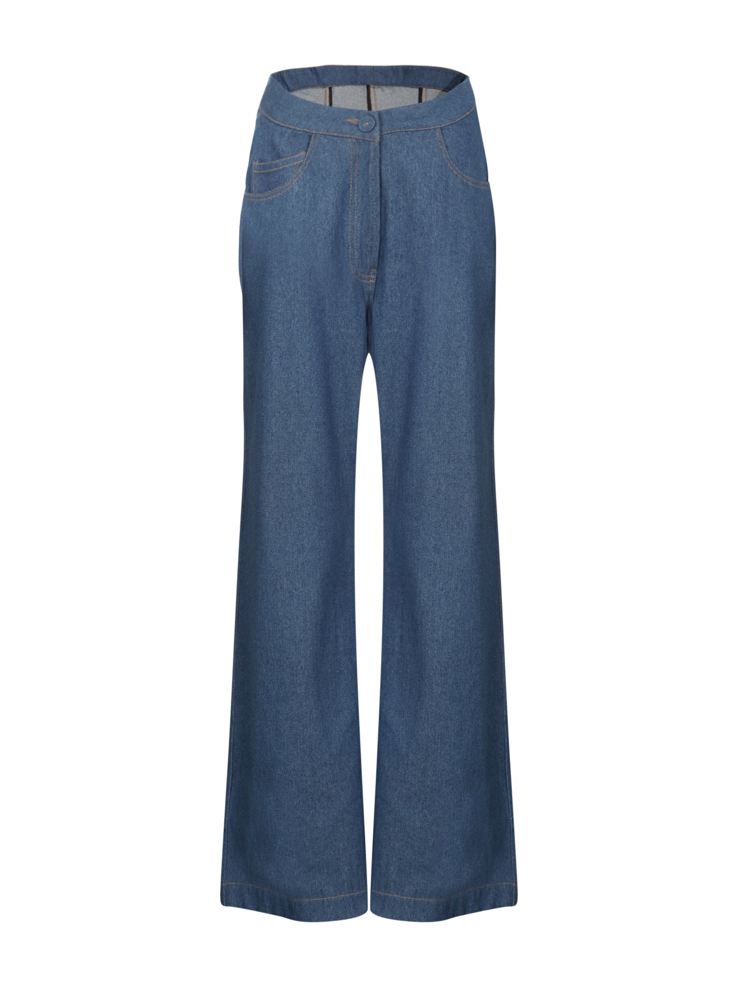 Denim drop waist pants