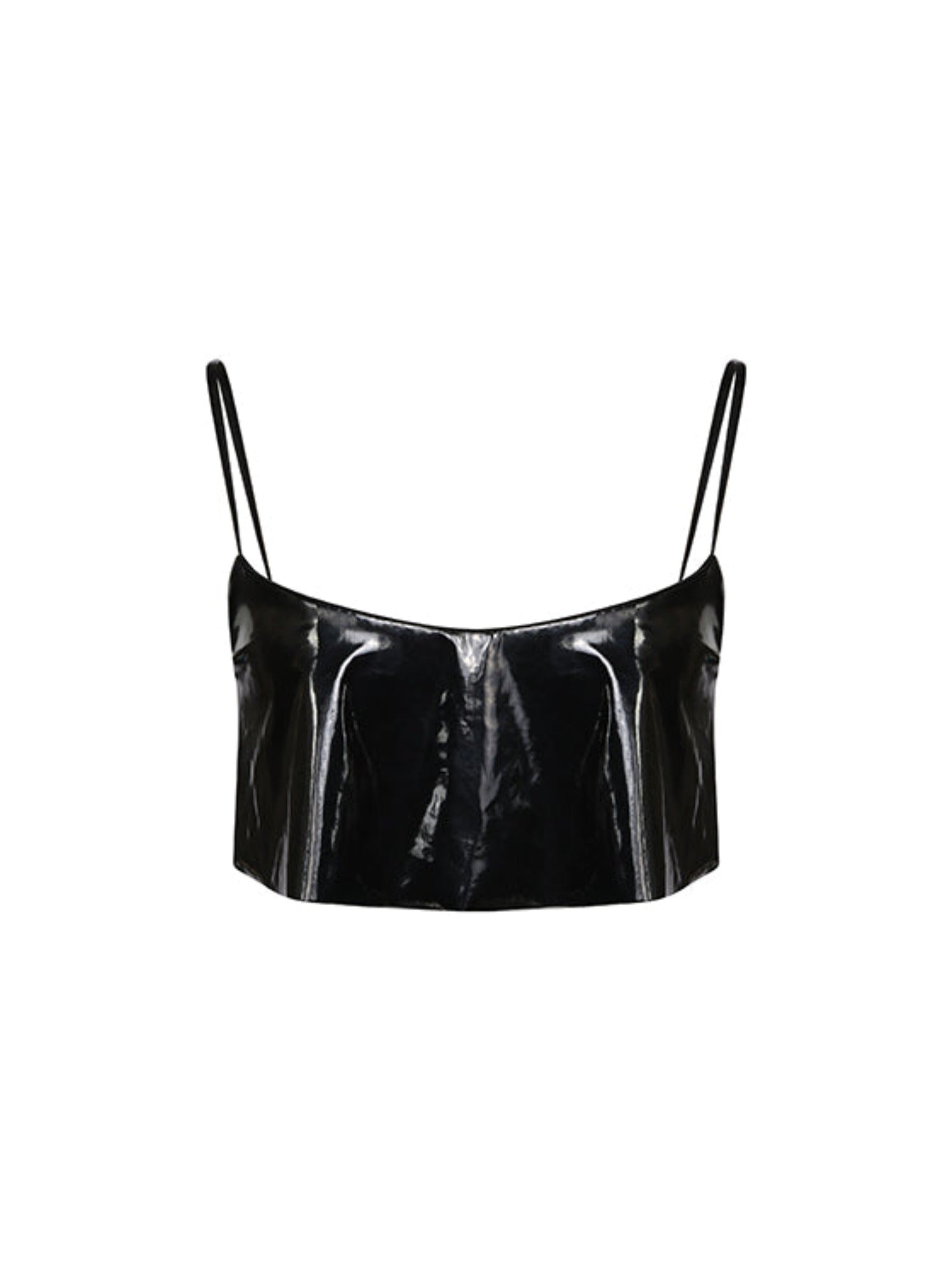 Vegan leather drape bralette