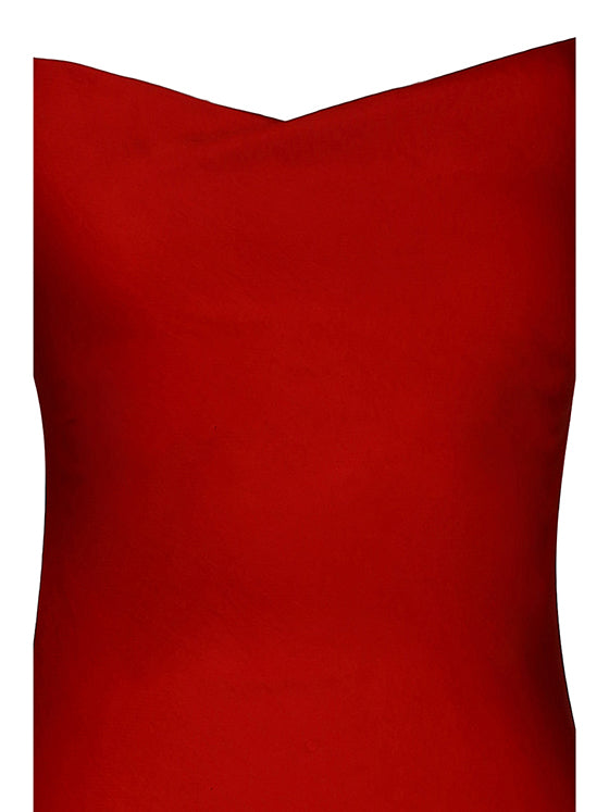 Red slip dress