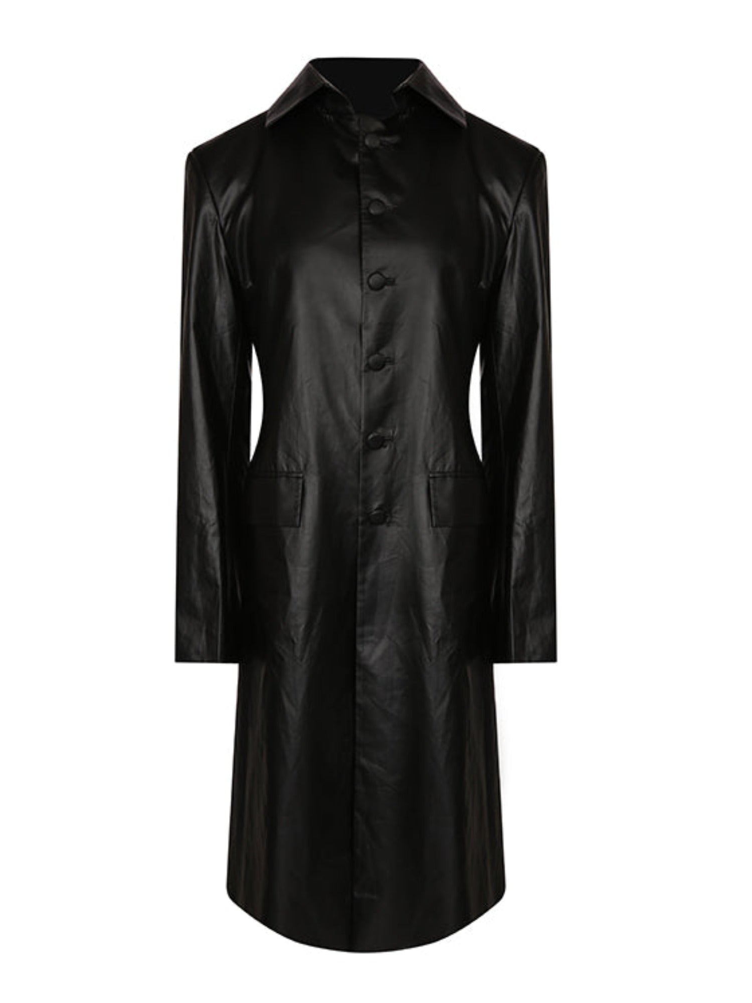 Vegan leather trench coat