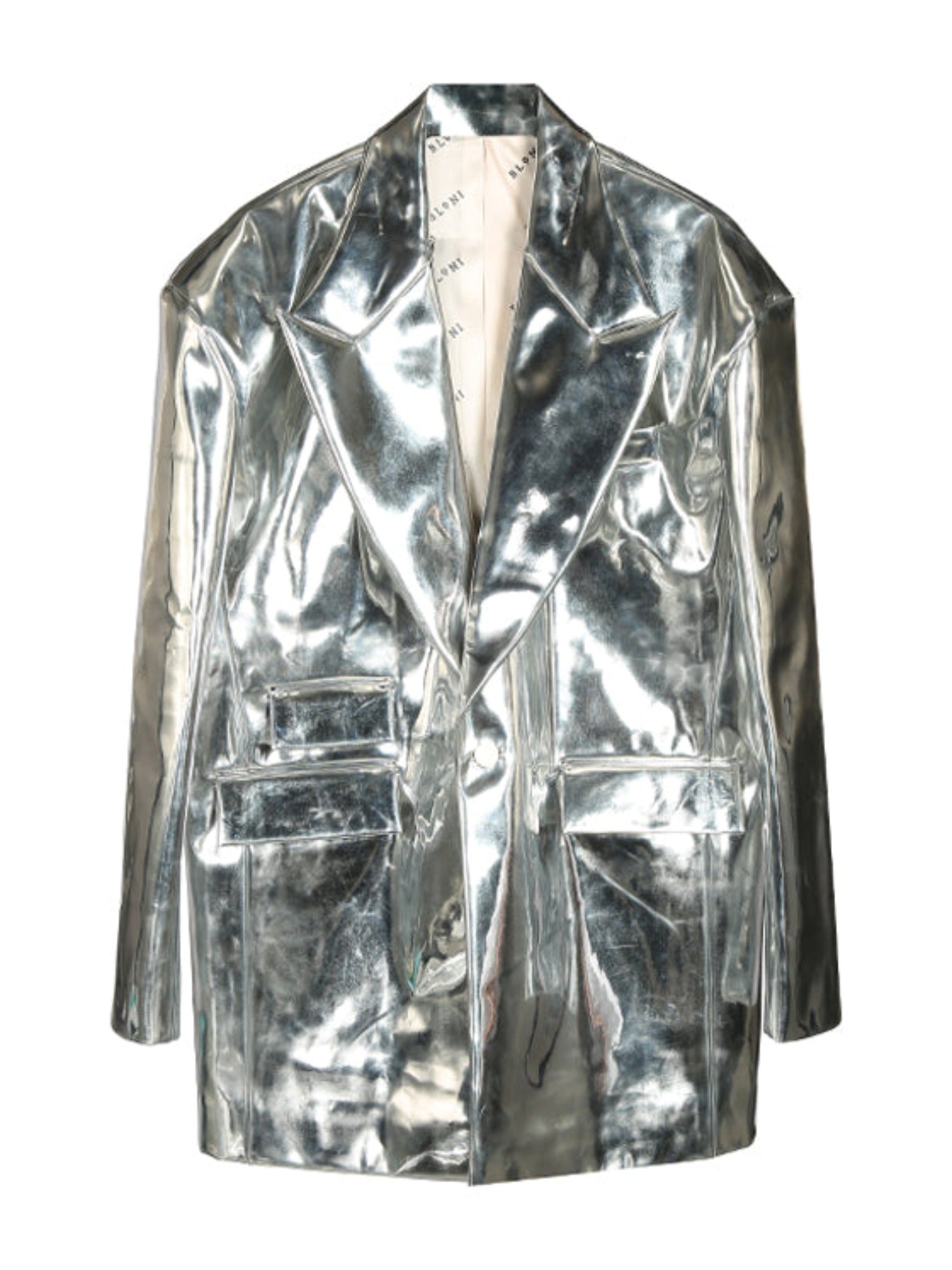 Metallic vegan leather jacket
