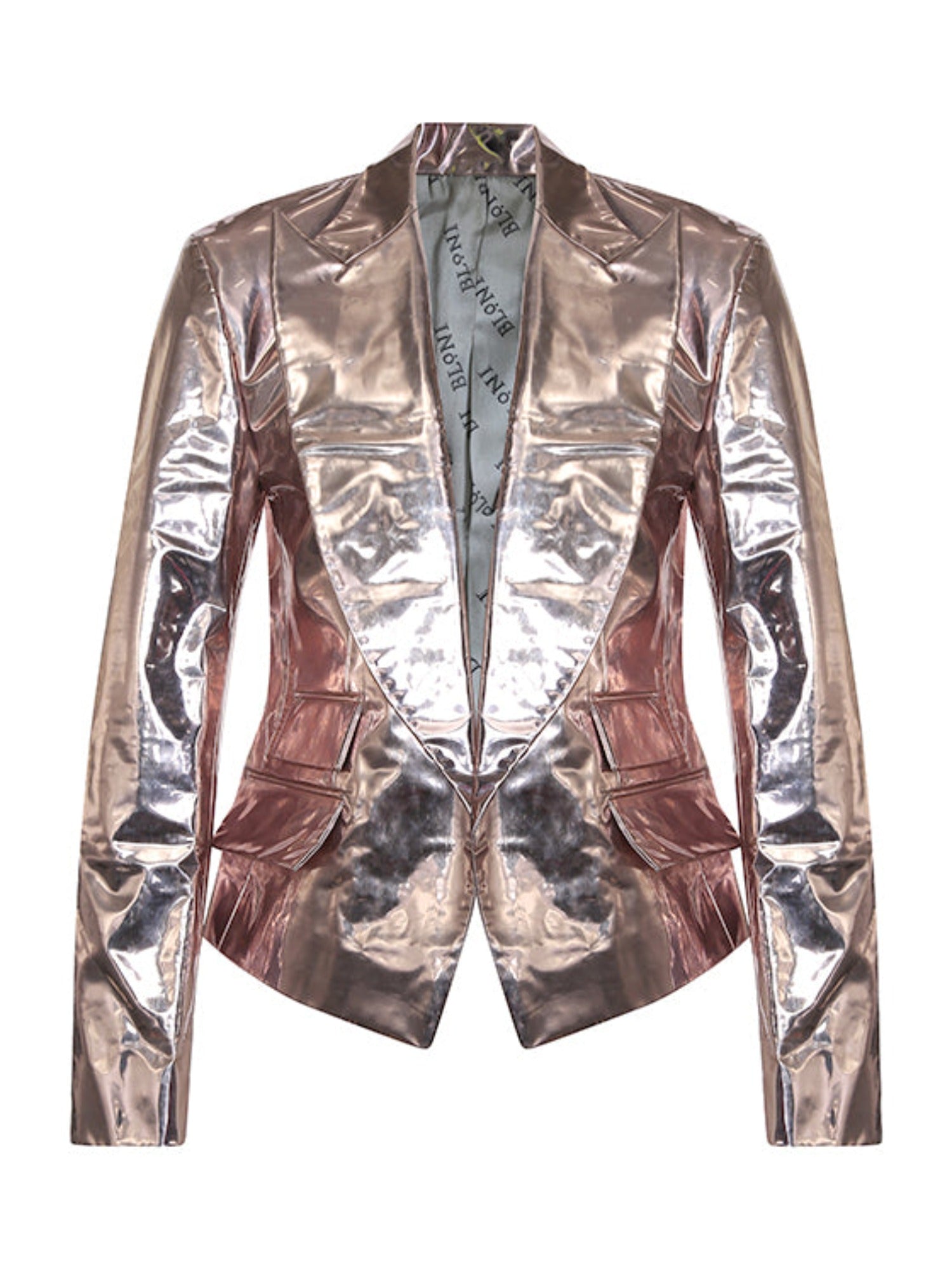 Pink metallic 2024 leather jacket