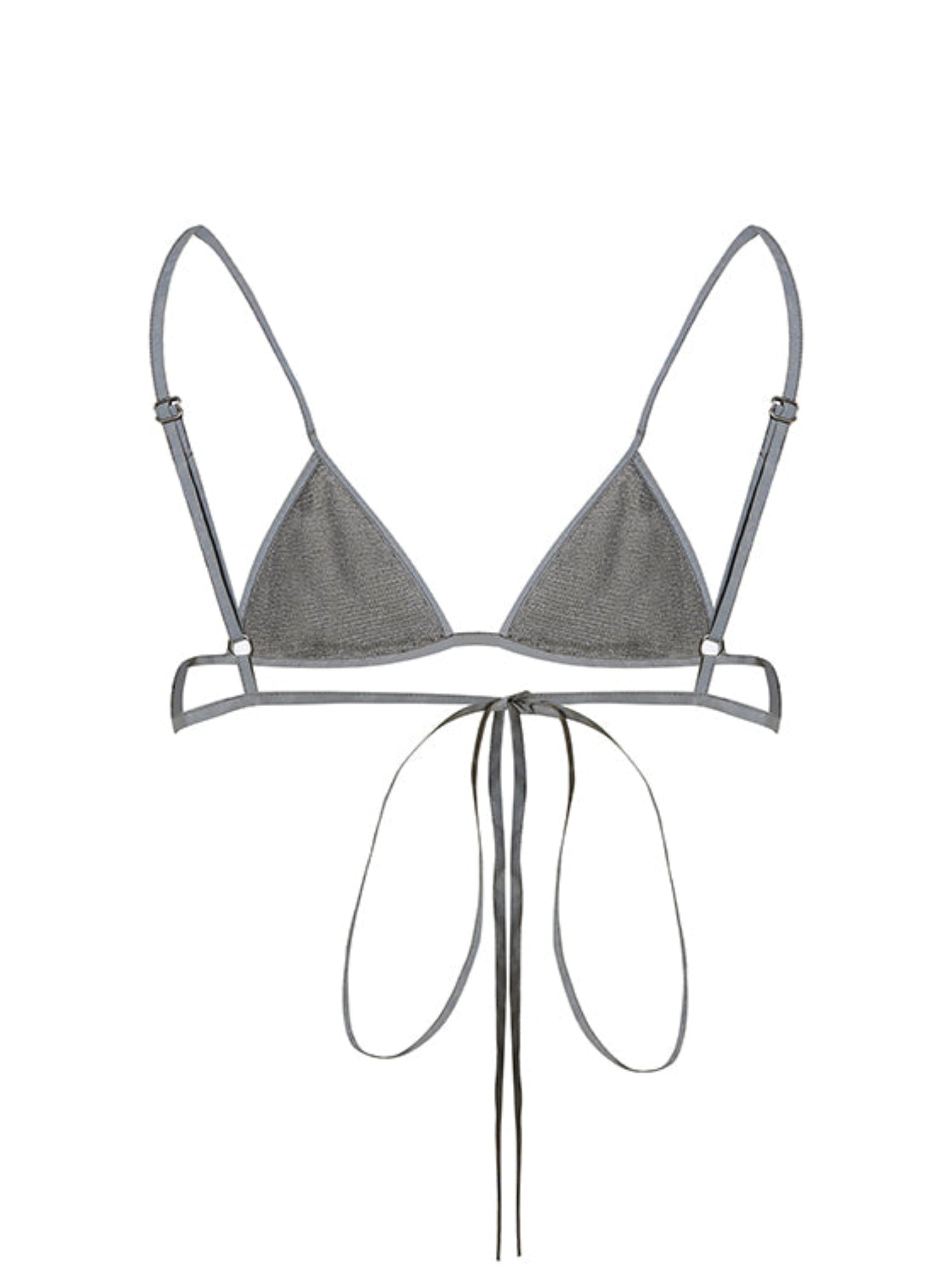 Metallic knit bikini-cut bralette