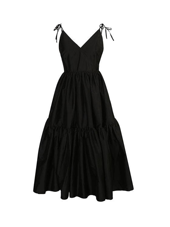 Tiered taffeta dress