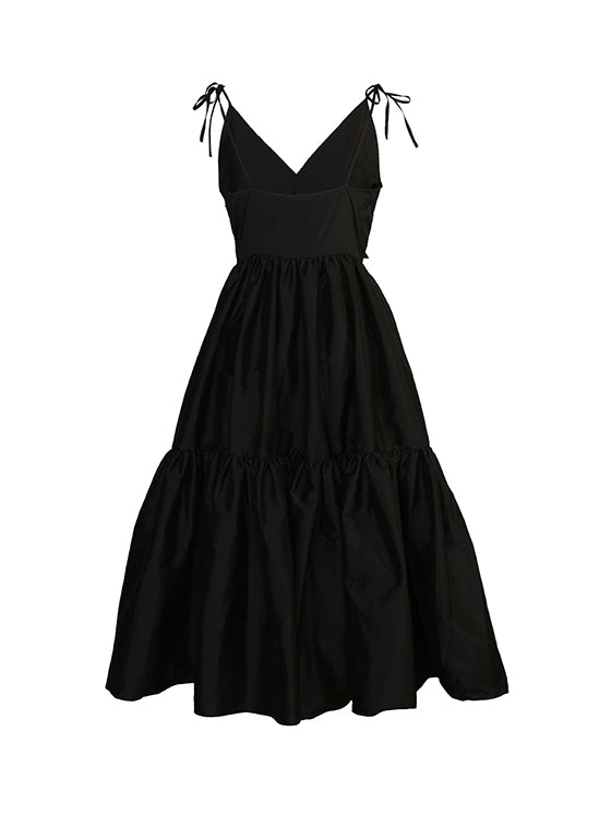 Tiered taffeta dress