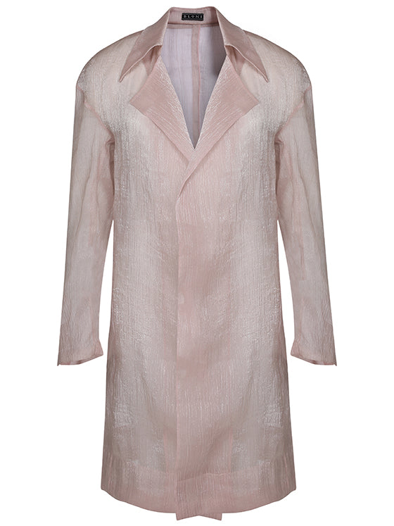 Sheer shimmer jersey overcoat