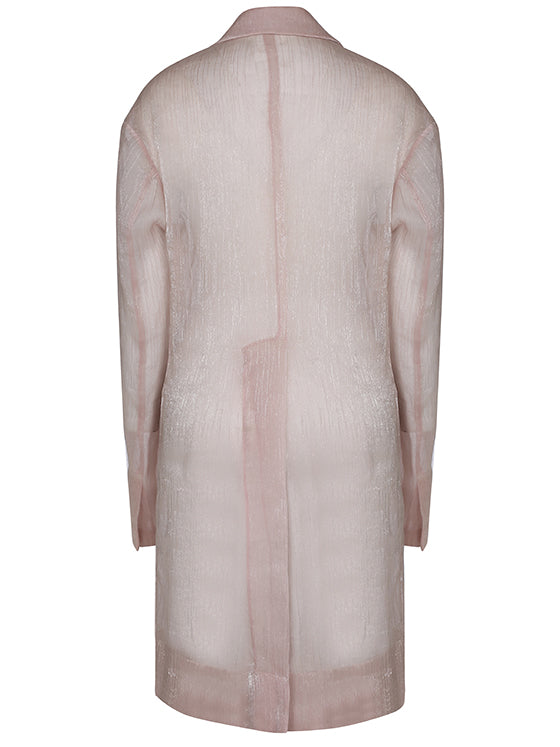 Sheer shimmer jersey overcoat