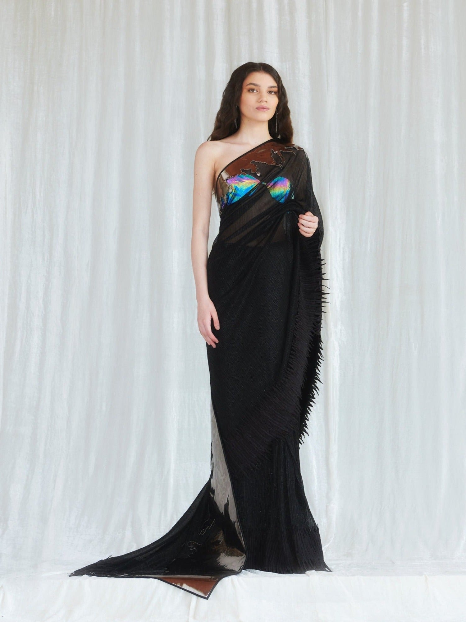Metallic Fringe Sari