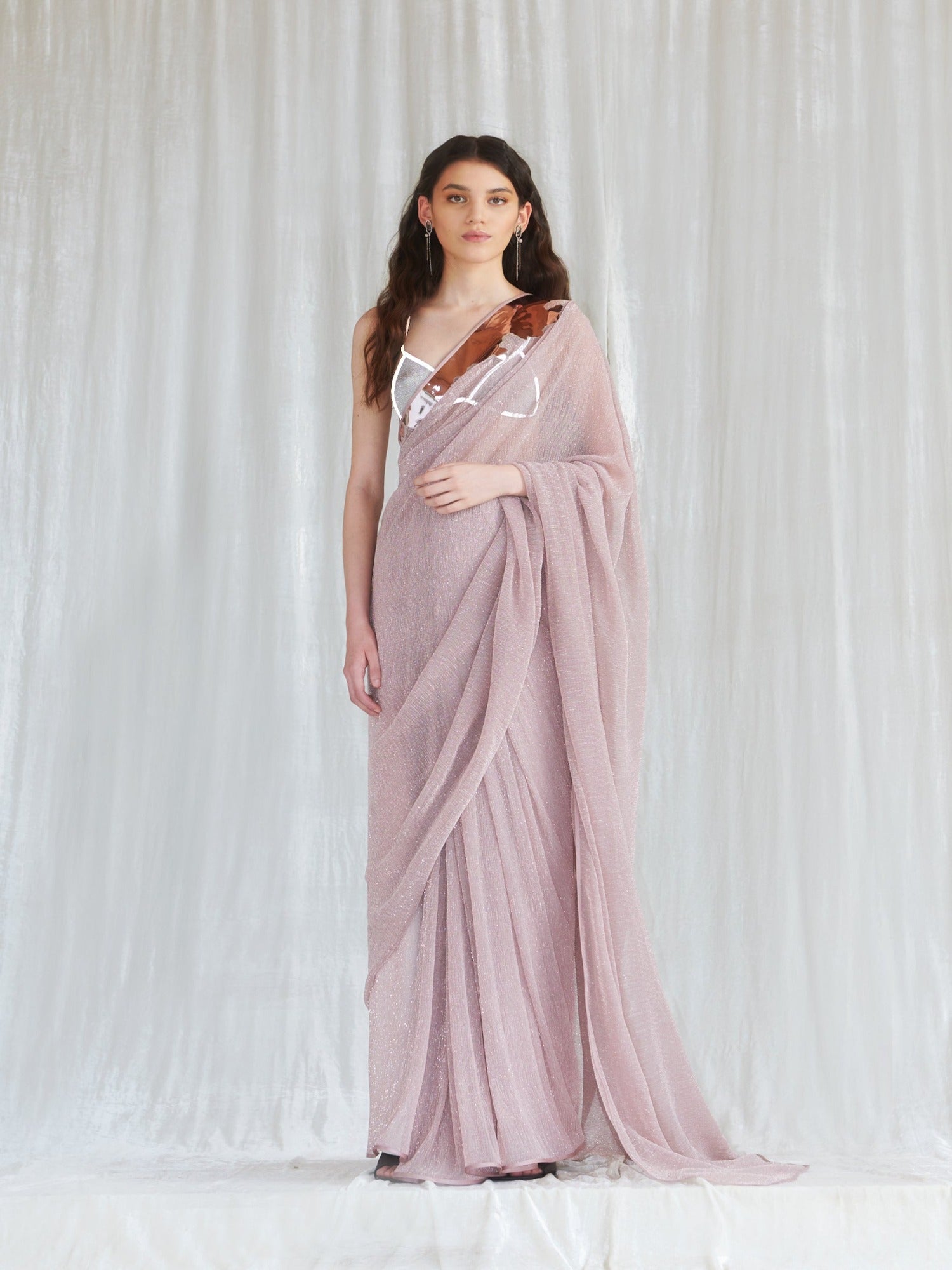 Metallic Jersey Sari